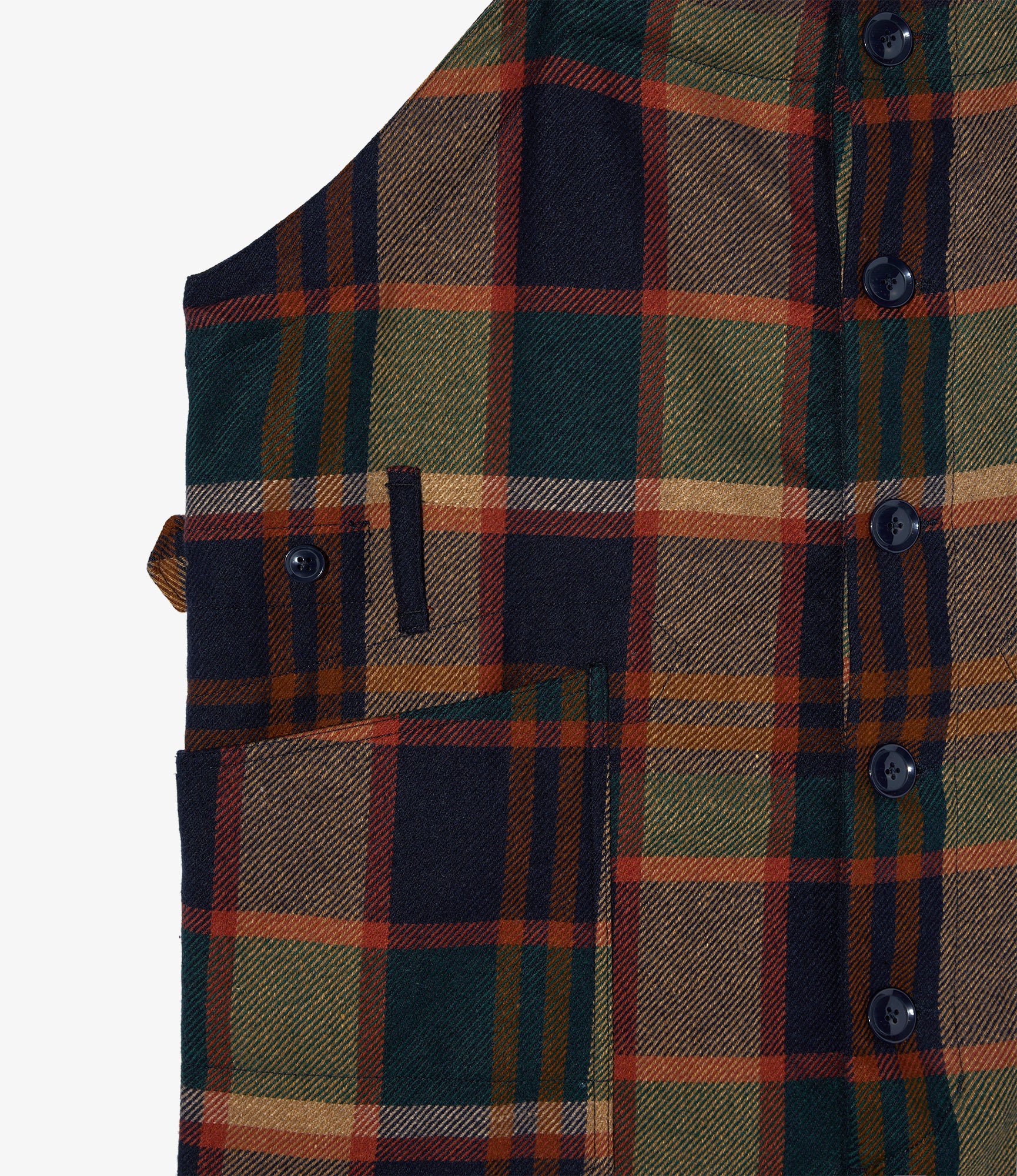 Overalls - Navy/Brown Heavy Wool Plaid