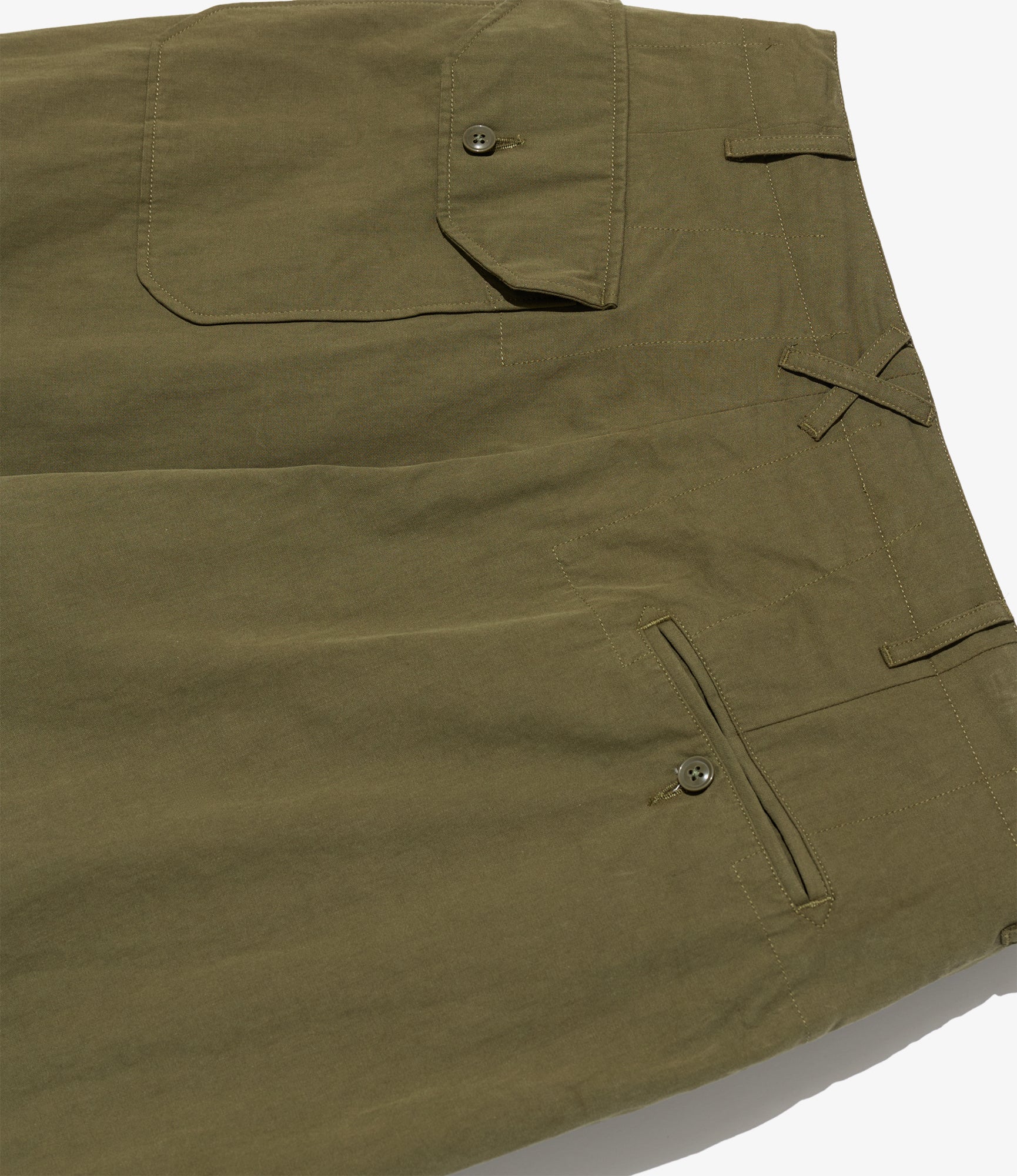 Over Pant - Olive Cotton Sanded Cloth