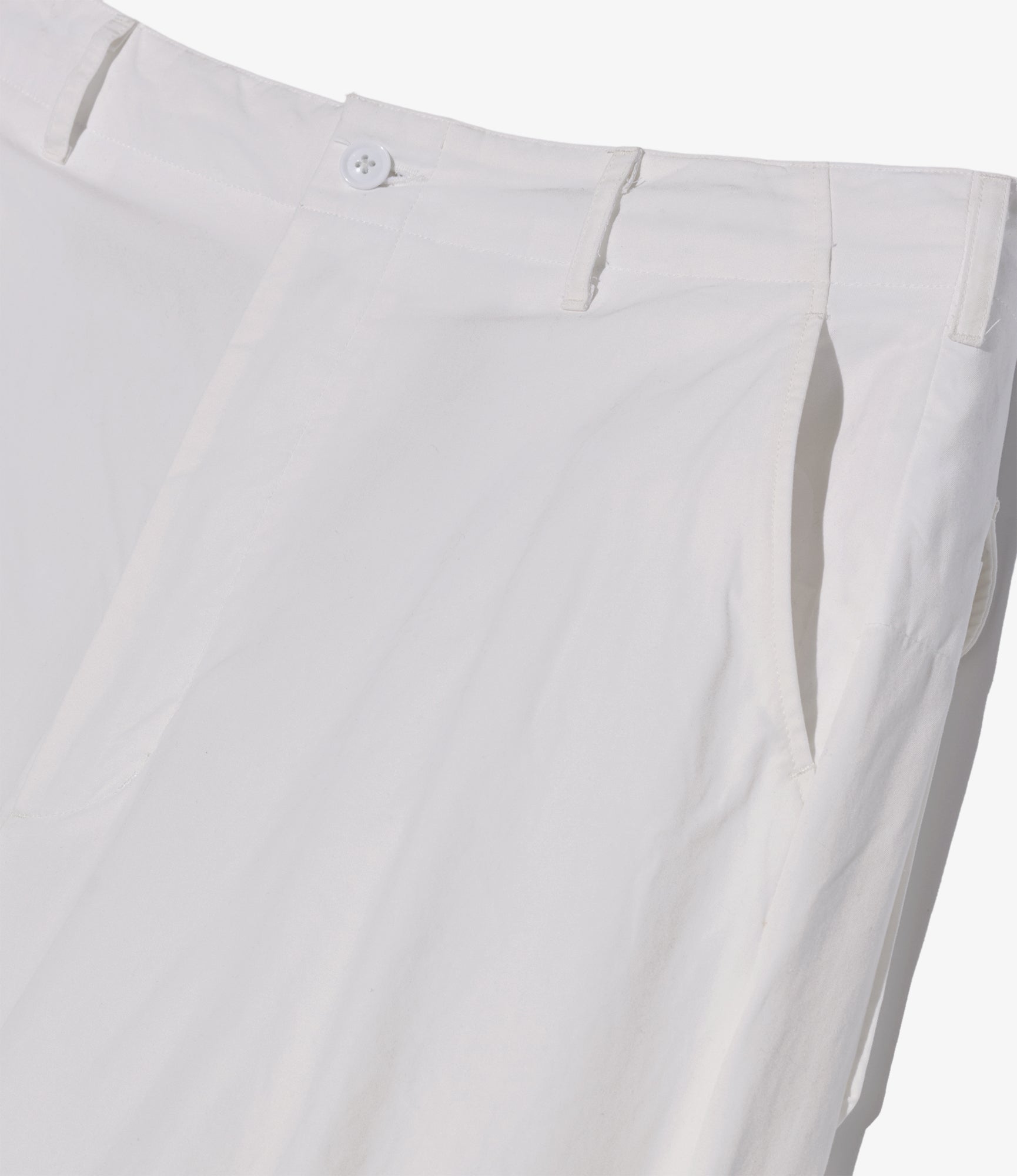 Over Pant - White Cotton Heavy Poplin