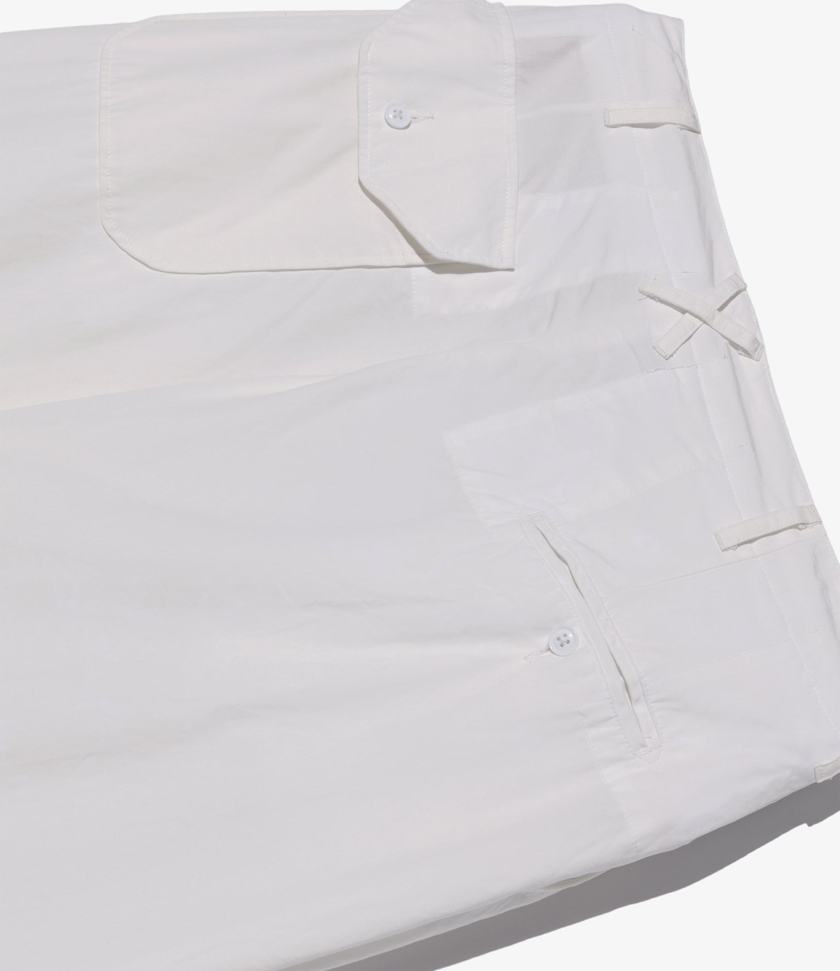Over Pant - White Cotton Heavy Poplin