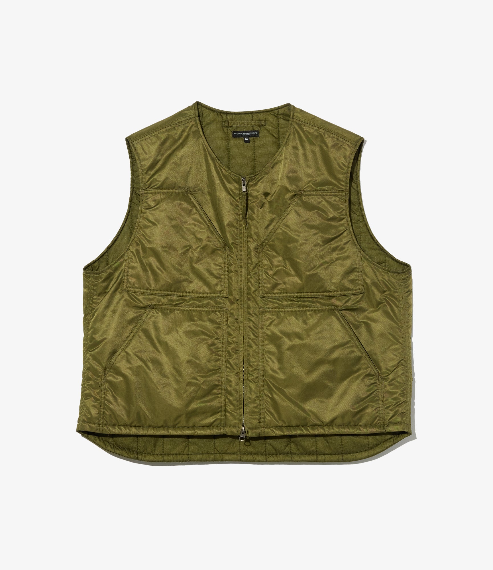 Over Vest - Olive Flight Satin Nylon