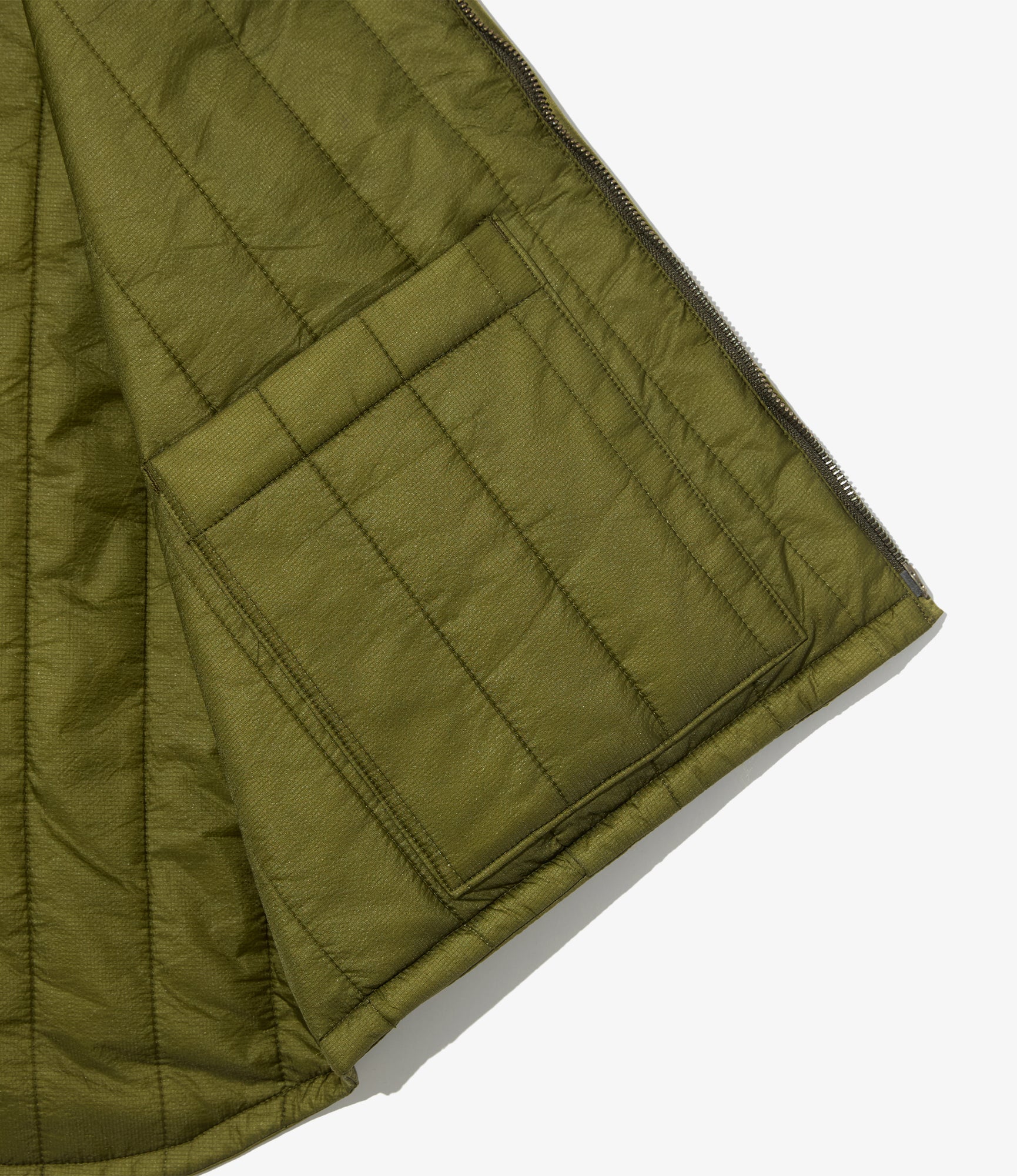 Over Vest - Olive Flight Satin Nylon