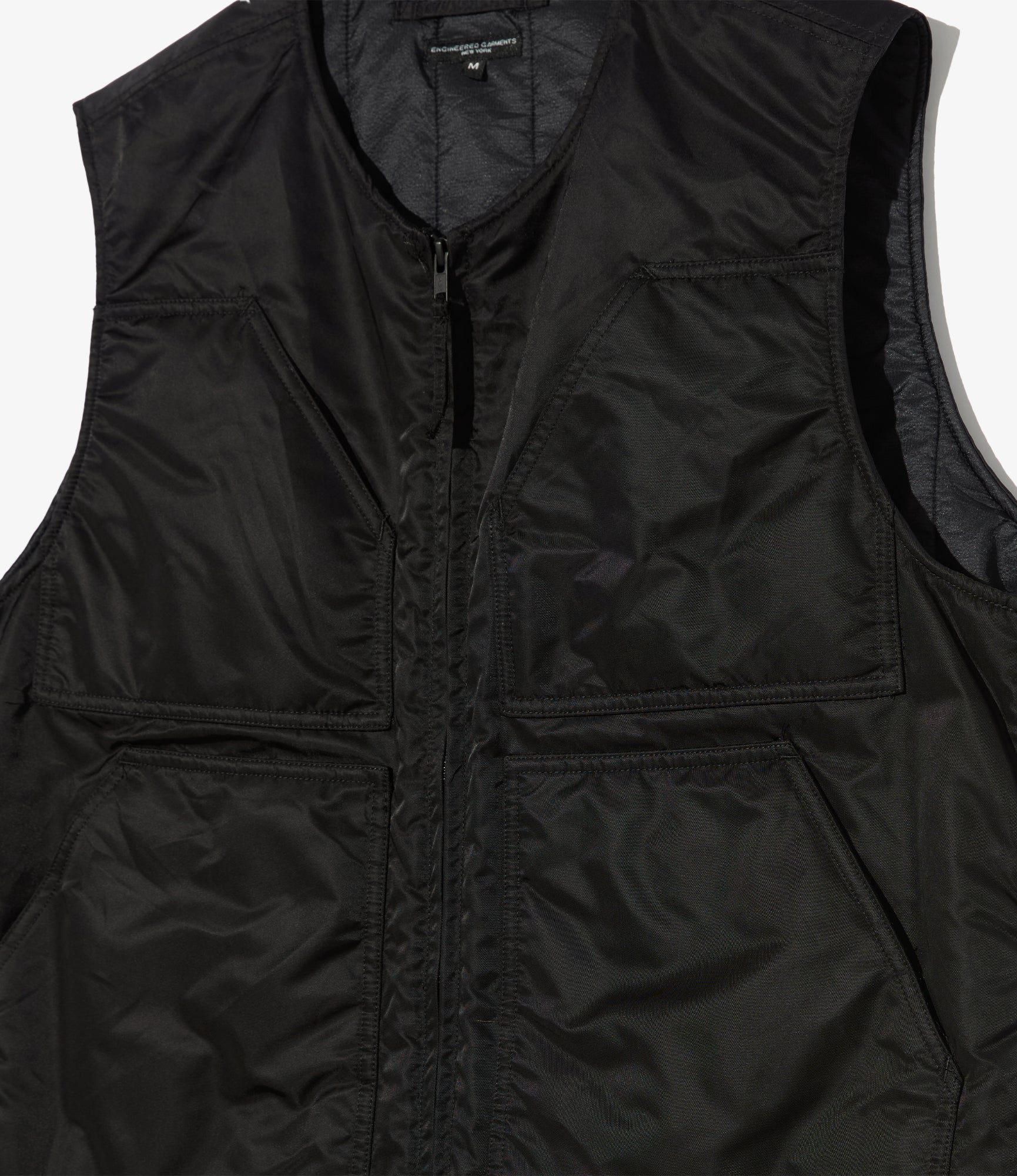 Over Vest - Black Flight Satin Nylon