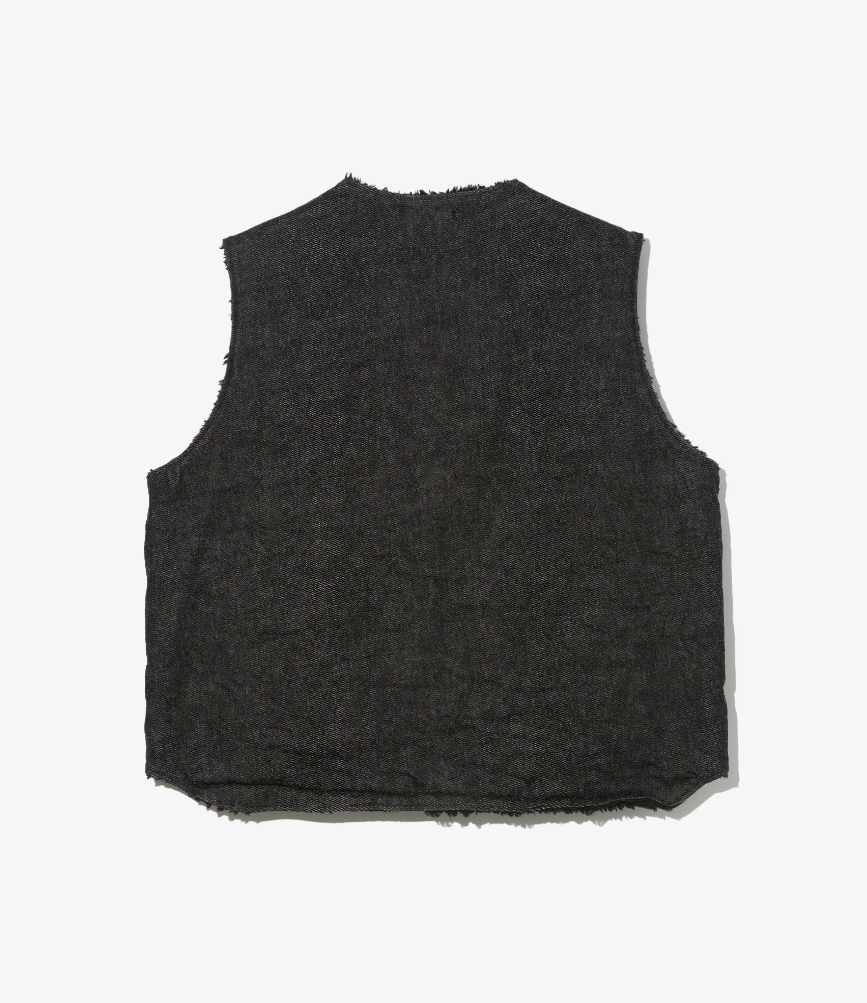 Over Vest - Black Cotton Cone Denim