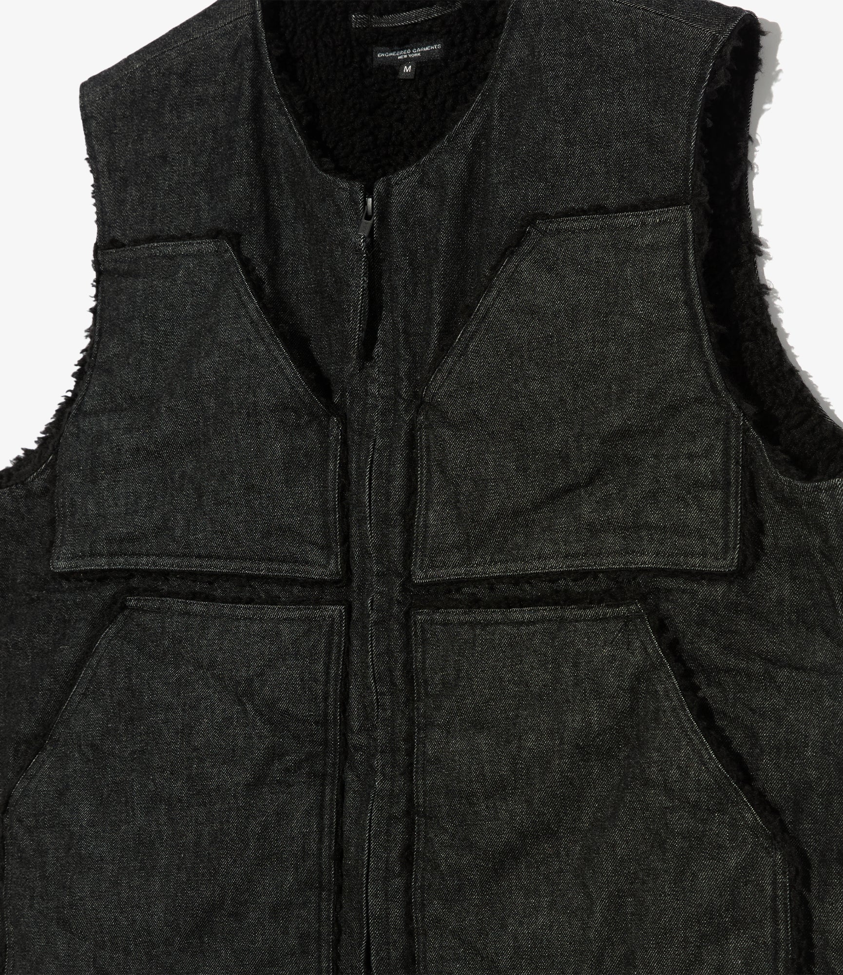 Over Vest - Black Cotton Cone Denim