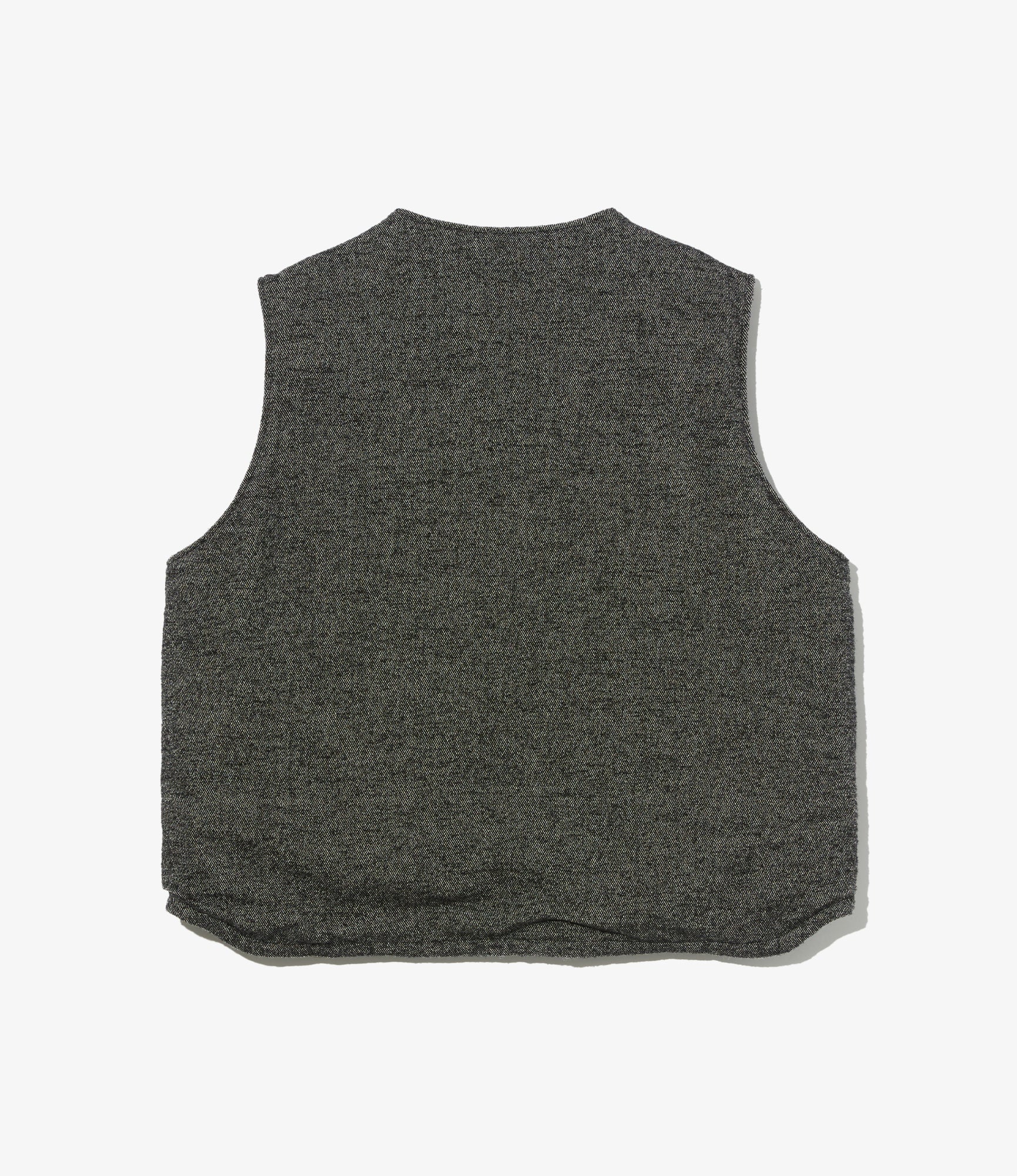 Over Vest - Charcoal Wool Poly Shaggy Twill