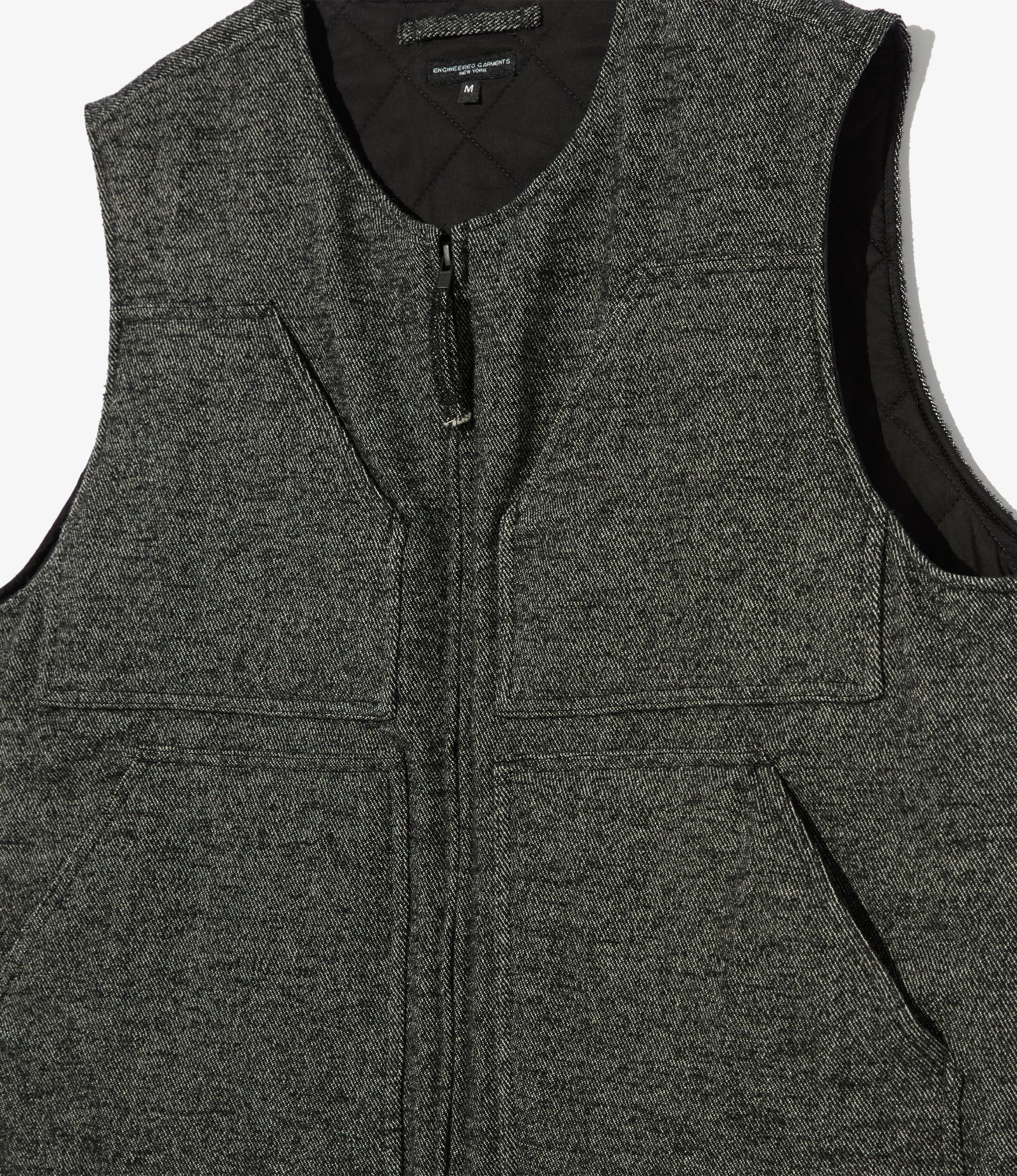 Over Vest - Charcoal Wool Poly Shaggy Twill