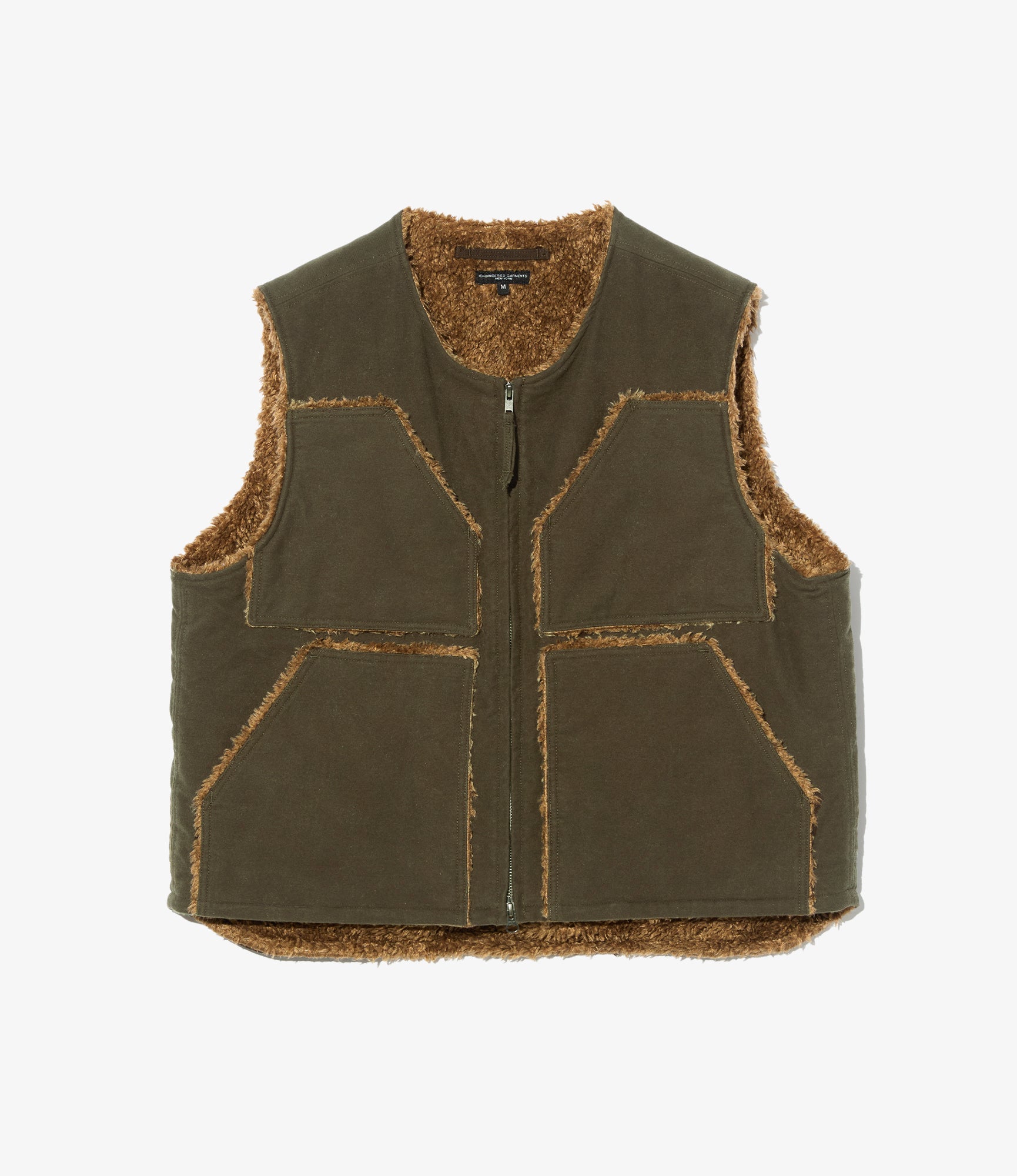 Over Vest - Olive Cotton Moleskin
