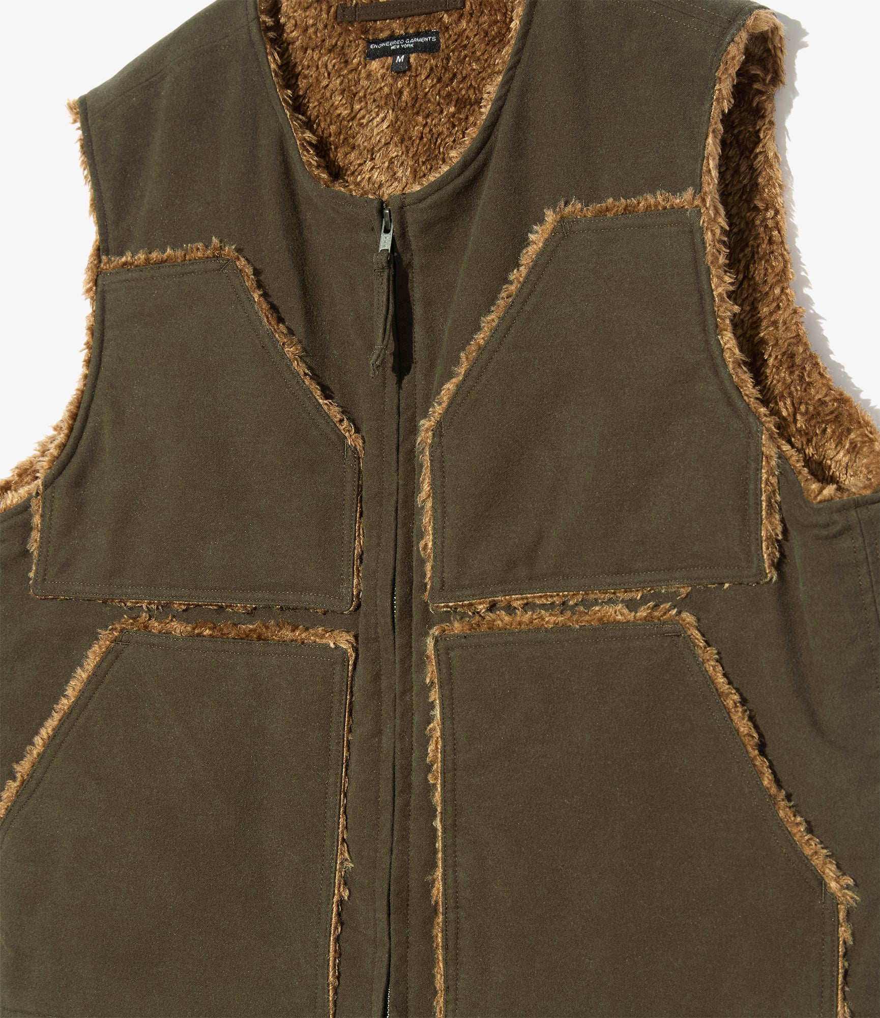 Over Vest - Olive Cotton Moleskin