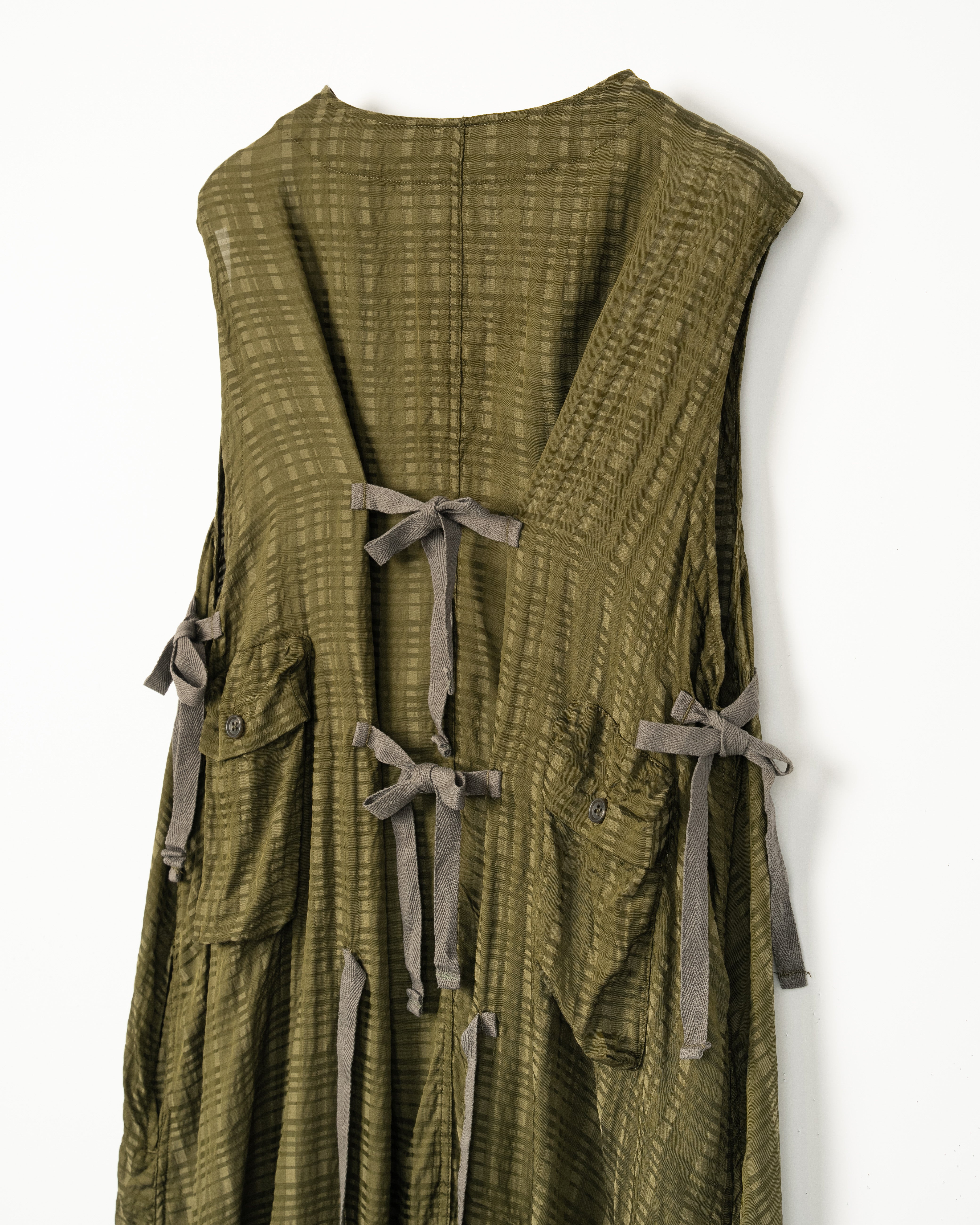 Women's C-1 Dress - Olive Check Rayon Cotton