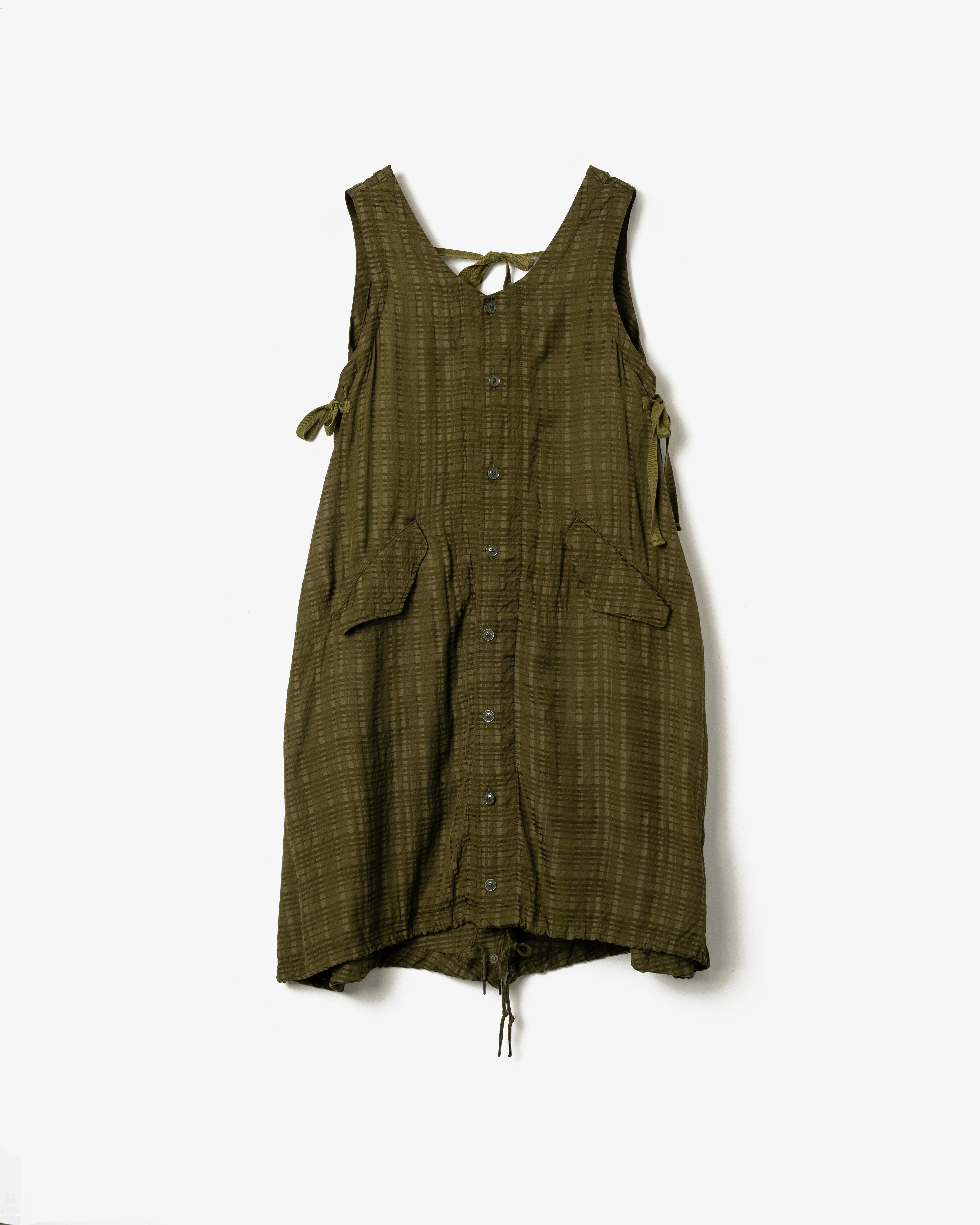 Women's M51 Dress - Olive Check Rayon Cotton