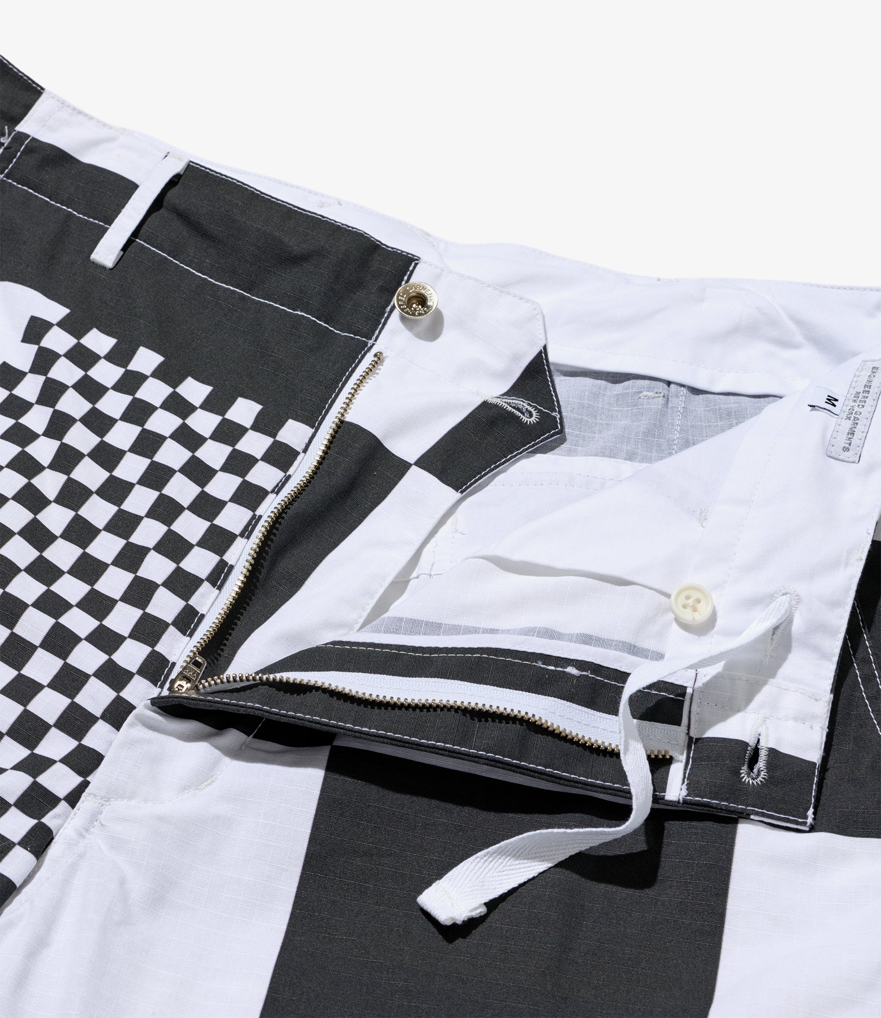 Painter Pant - White/Black Checker Print Cotton Ripstop