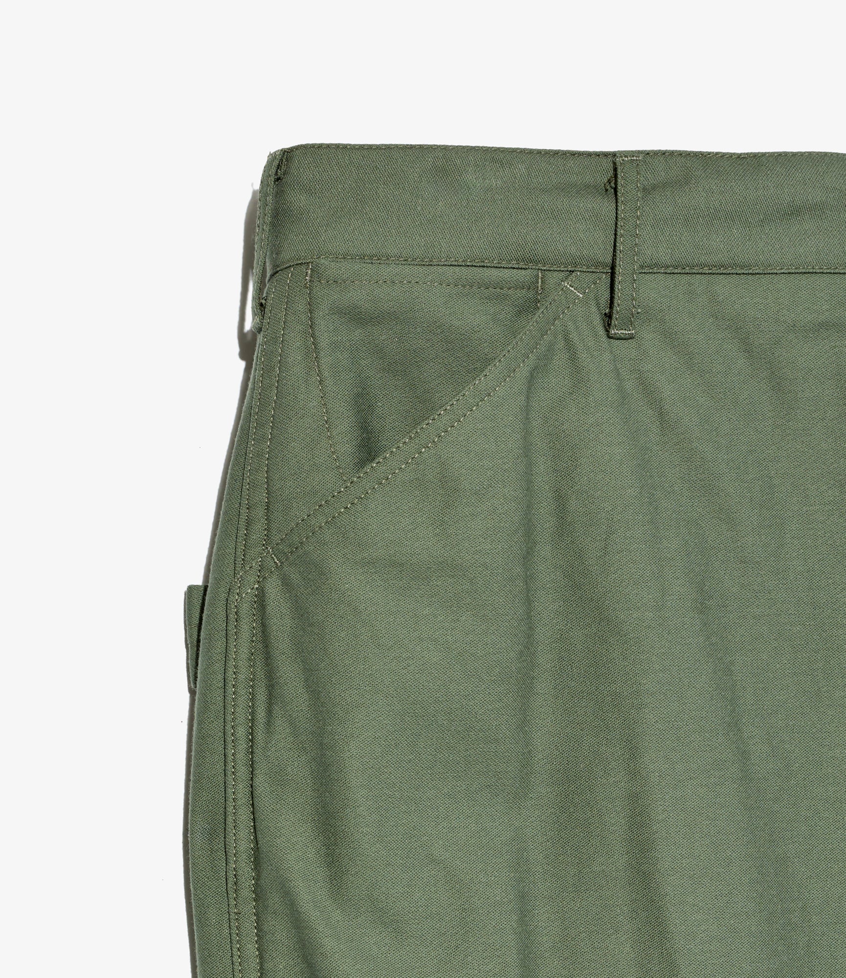 Painter Pant - Olive Cotton Reverse Sateen