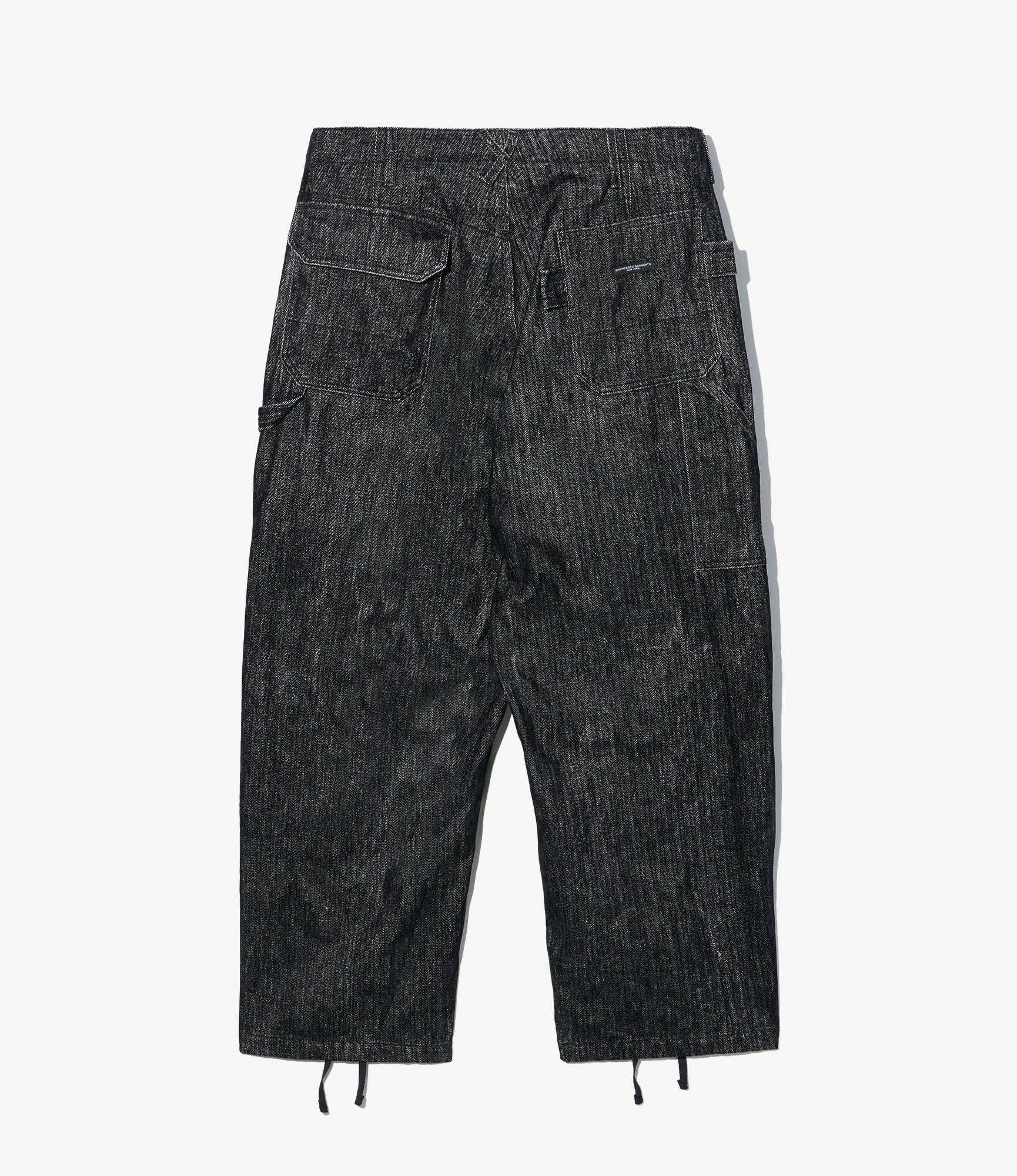 Painter Pant - Black Cotton Flocking Herringbone