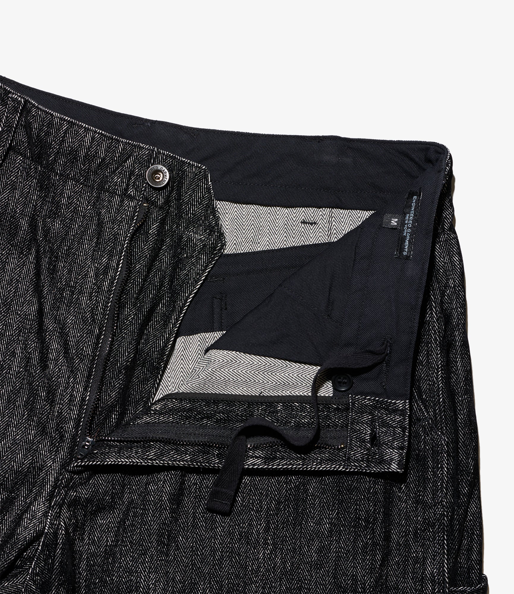 Painter Pant - Black Cotton Flocking Herringbone