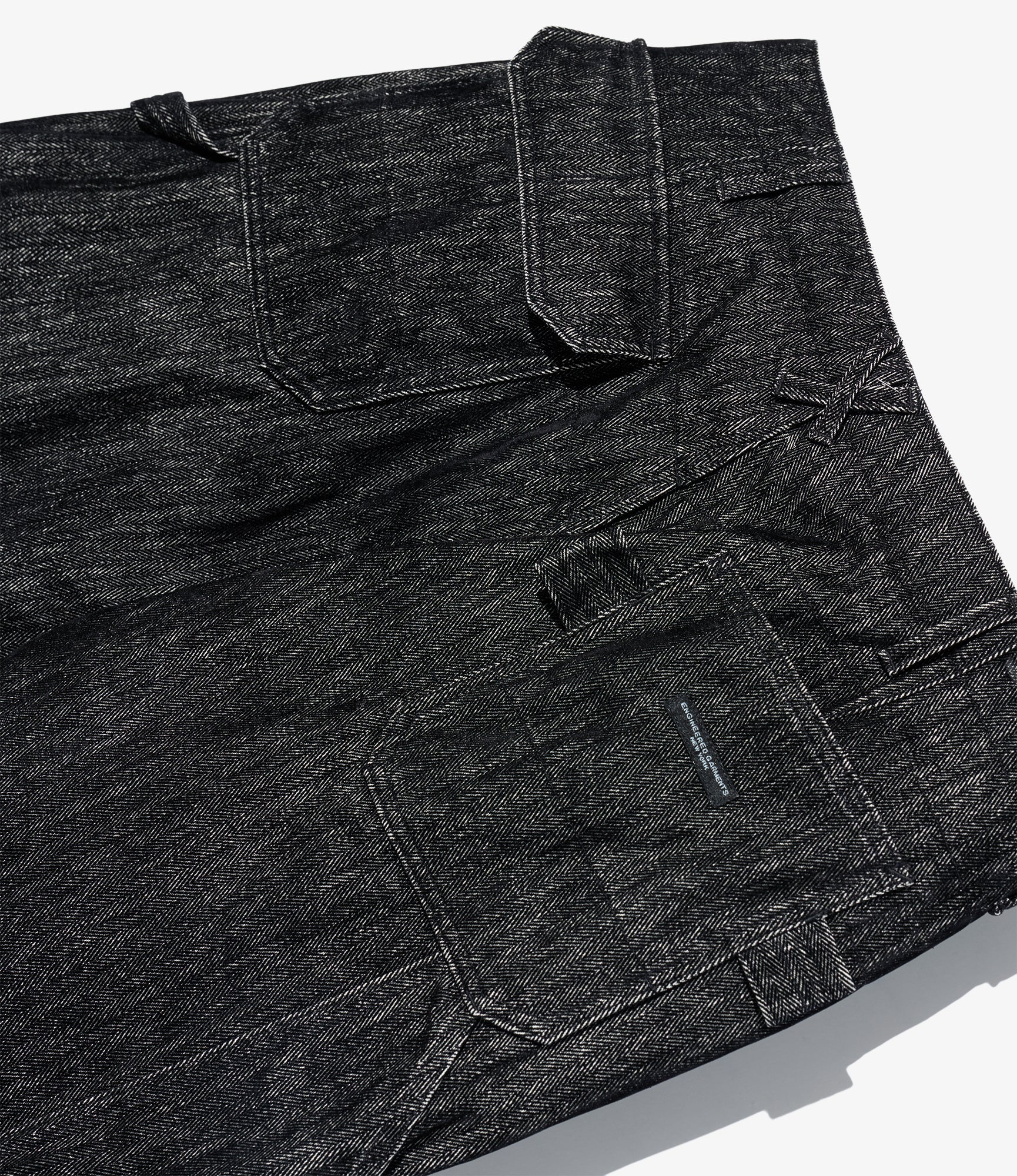 Painter Pant - Black Cotton Flocking Herringbone