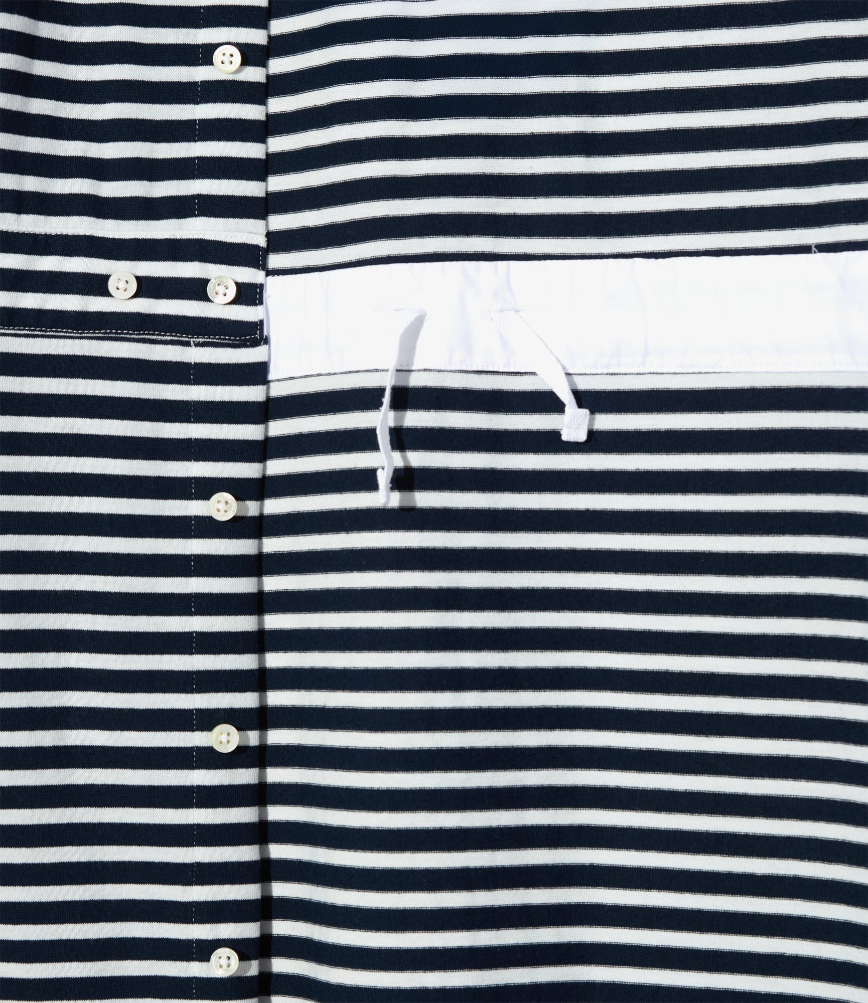 Women's Polo Long Dress - Navy/White PC Stripe Jersey
