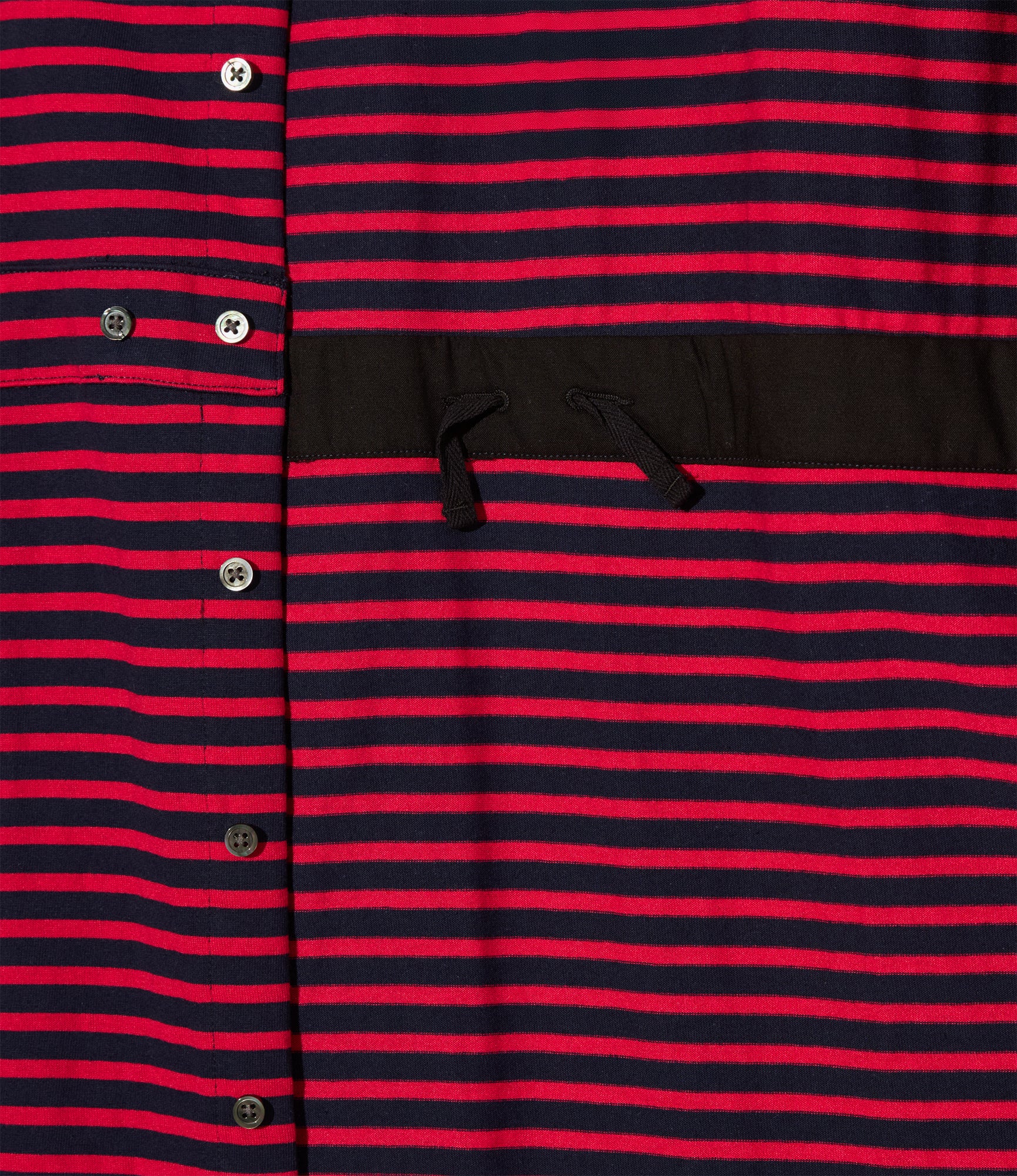 Women's Polo Long Dress - Red/Navy PC Stripe Jersey