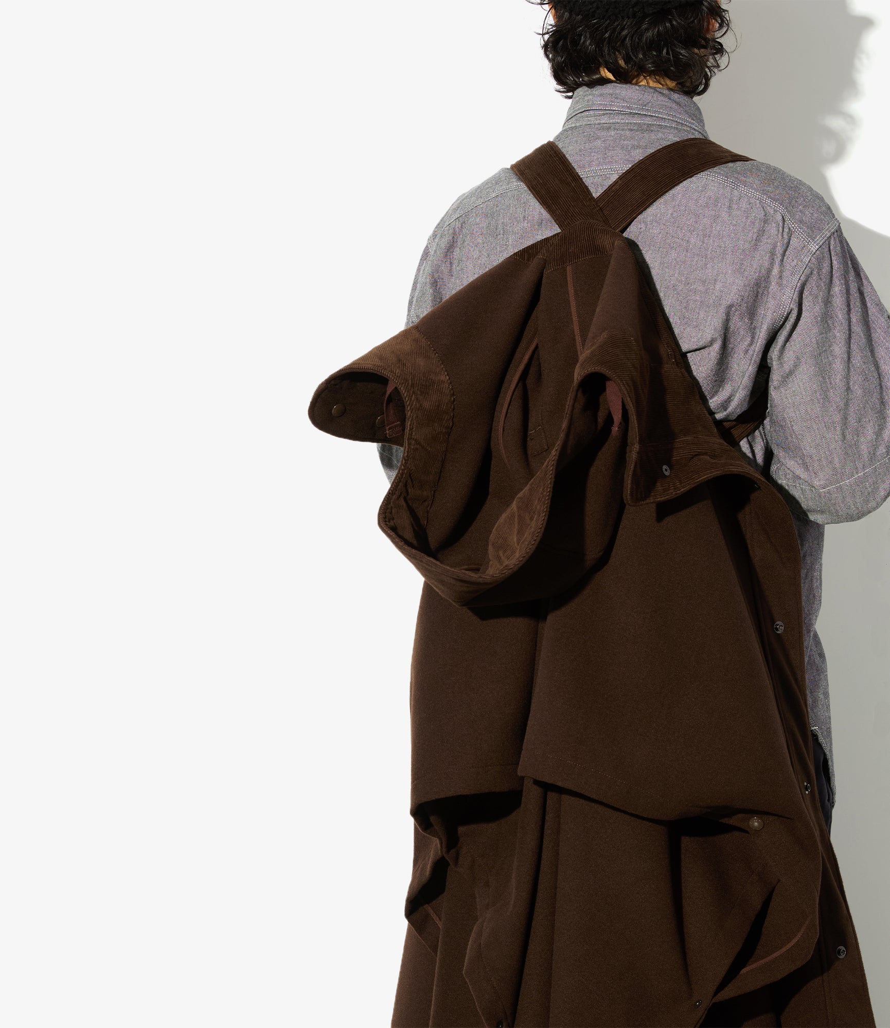 Poncho - Brown Polyester Fake Melton