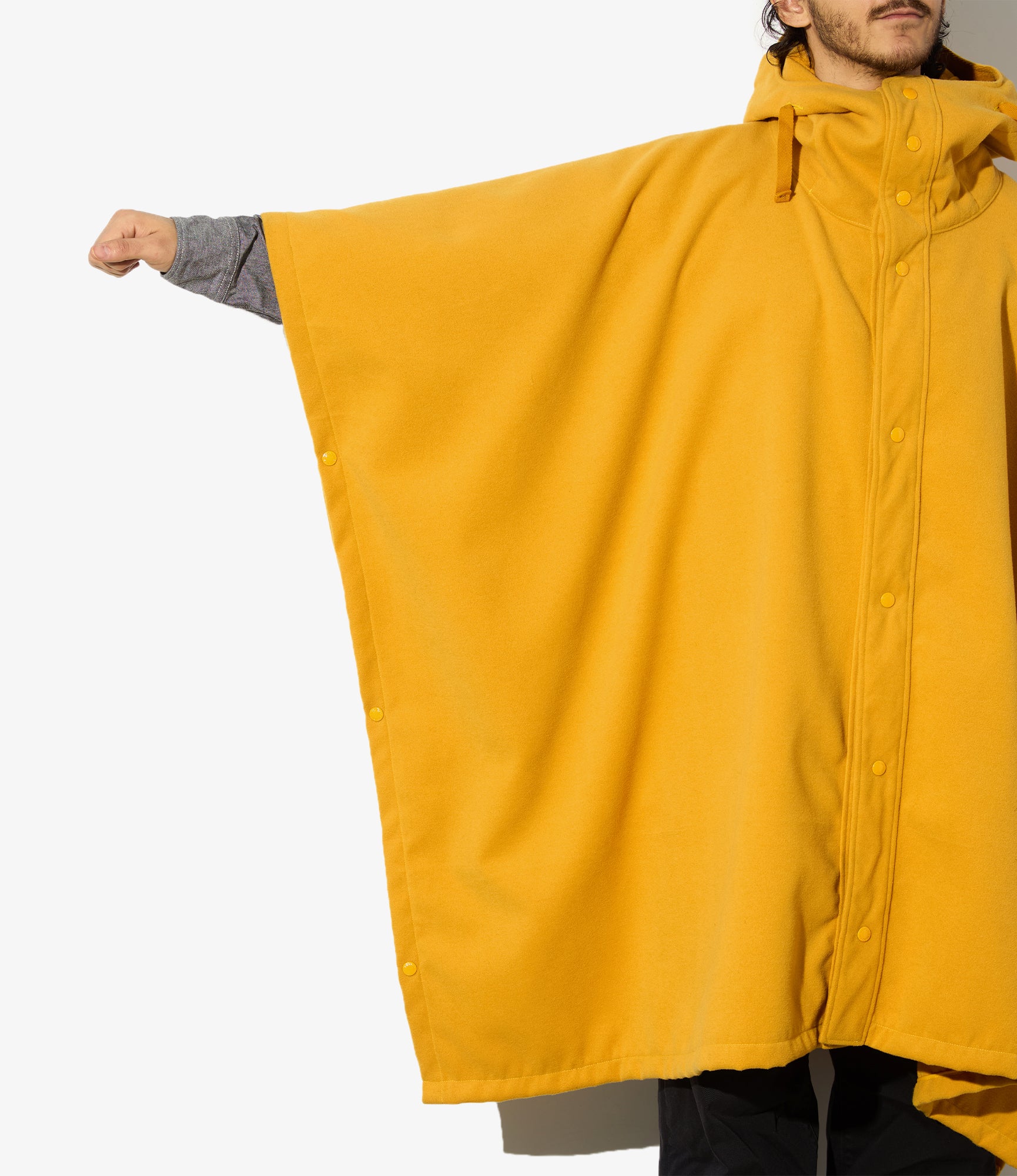 Poncho - Gold Polyester Fake Melton