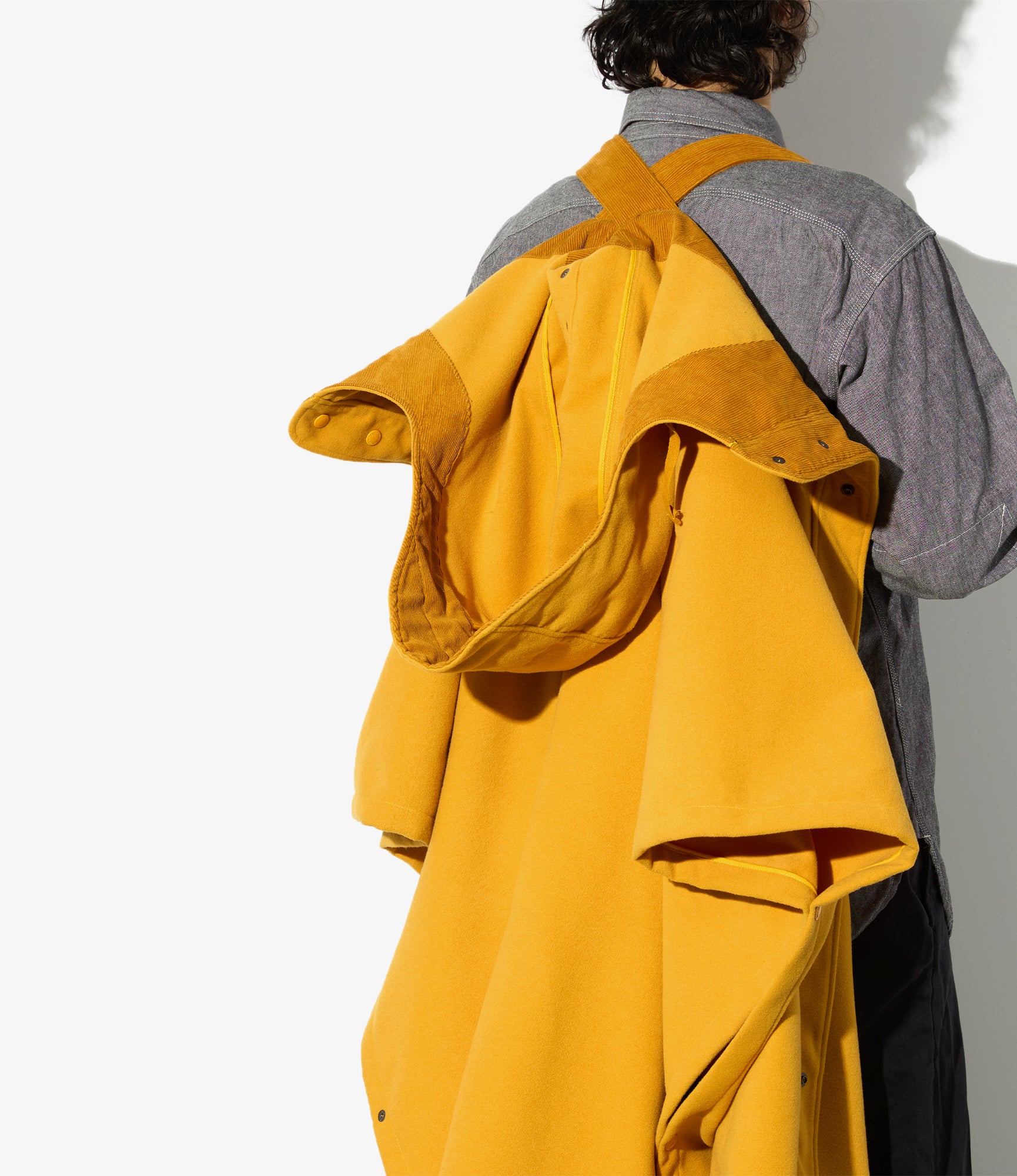 Poncho - Gold Polyester Fake Melton