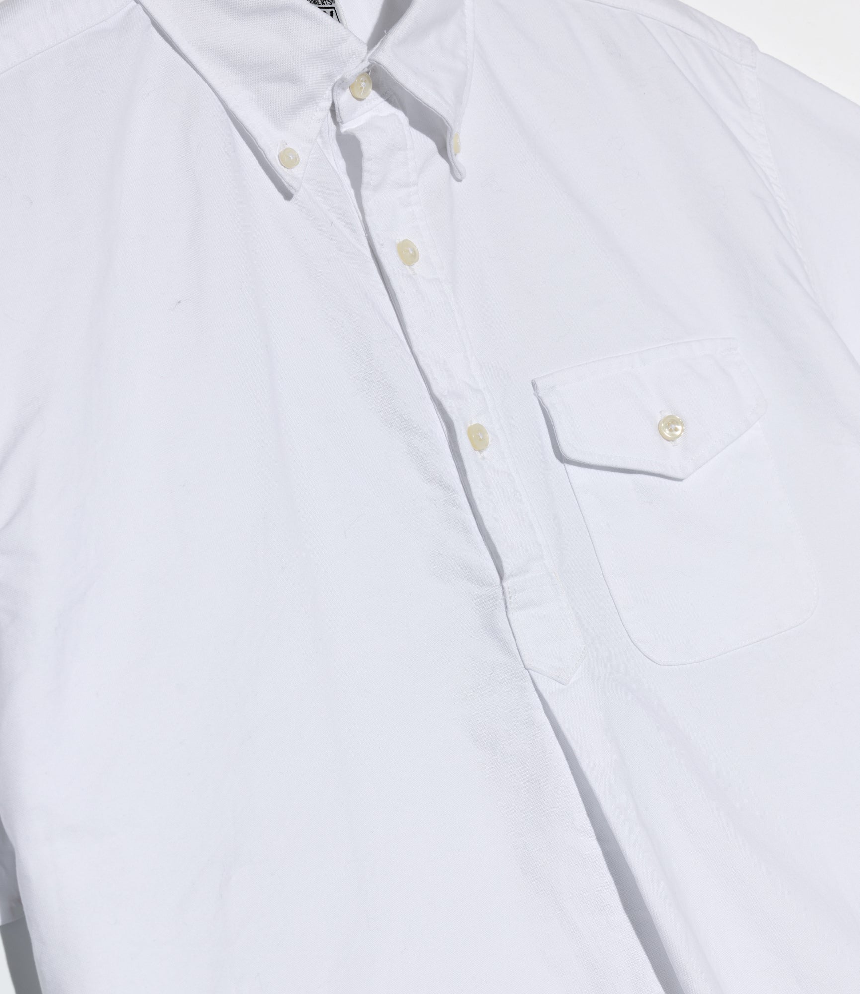Popover Shirt - White Cotton Oxford