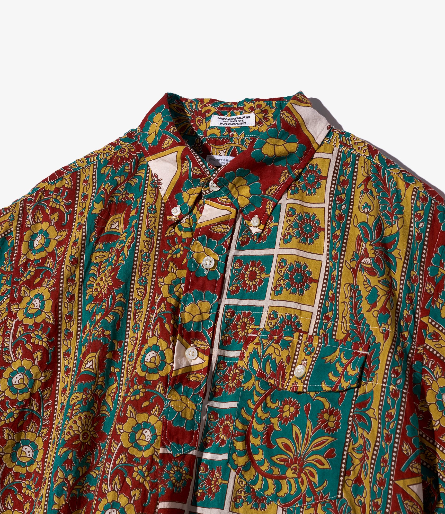 Popover BD Shirt - Jade/Khaki Floral Stripe