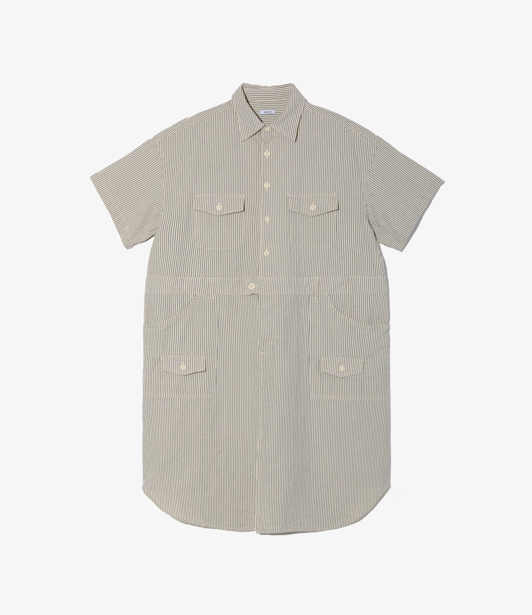 Prepared Dress - Navy/Natural Cotton Seersucker