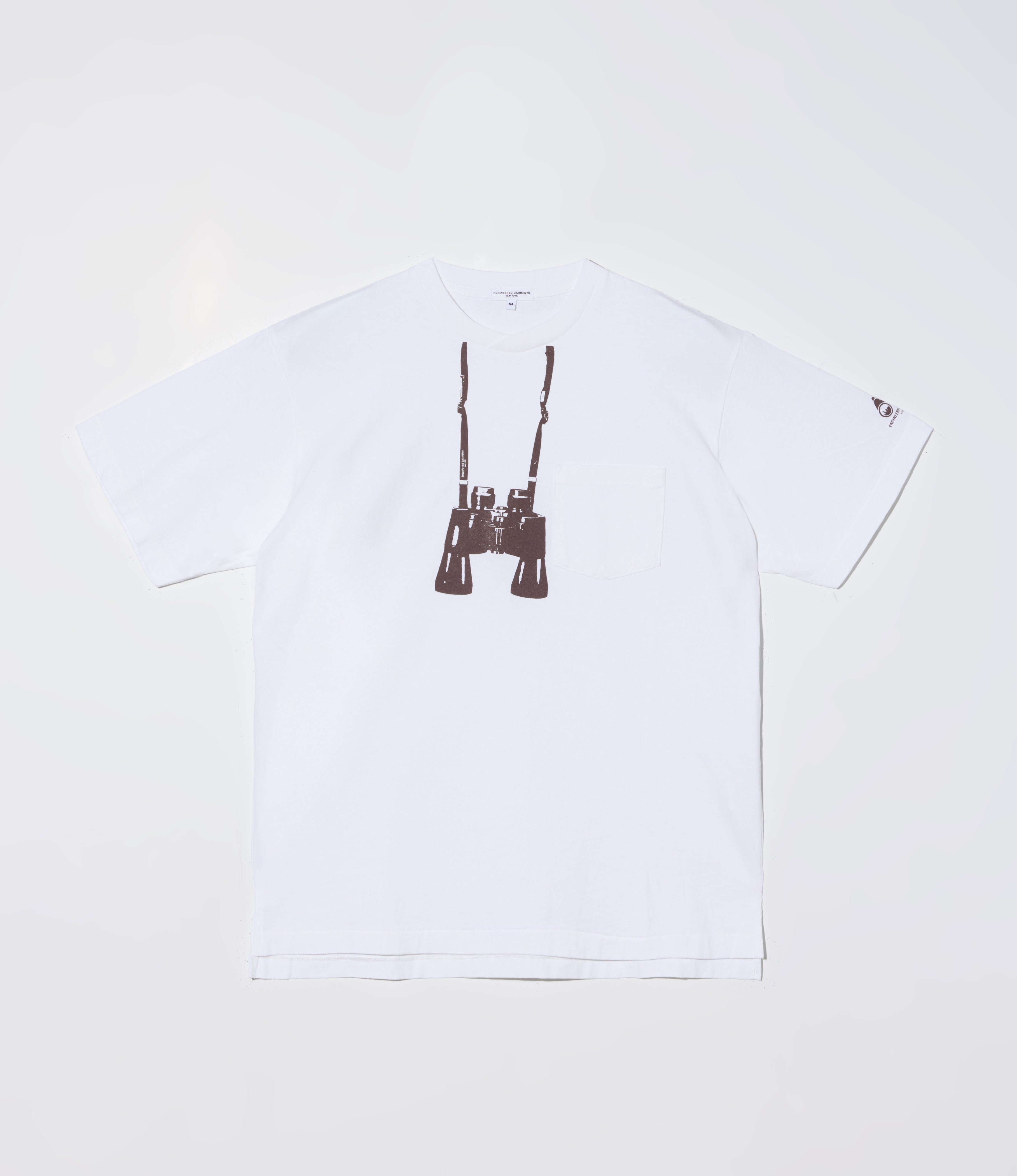 Printed Cross Crew Neck T-Shirt - White - Binocular