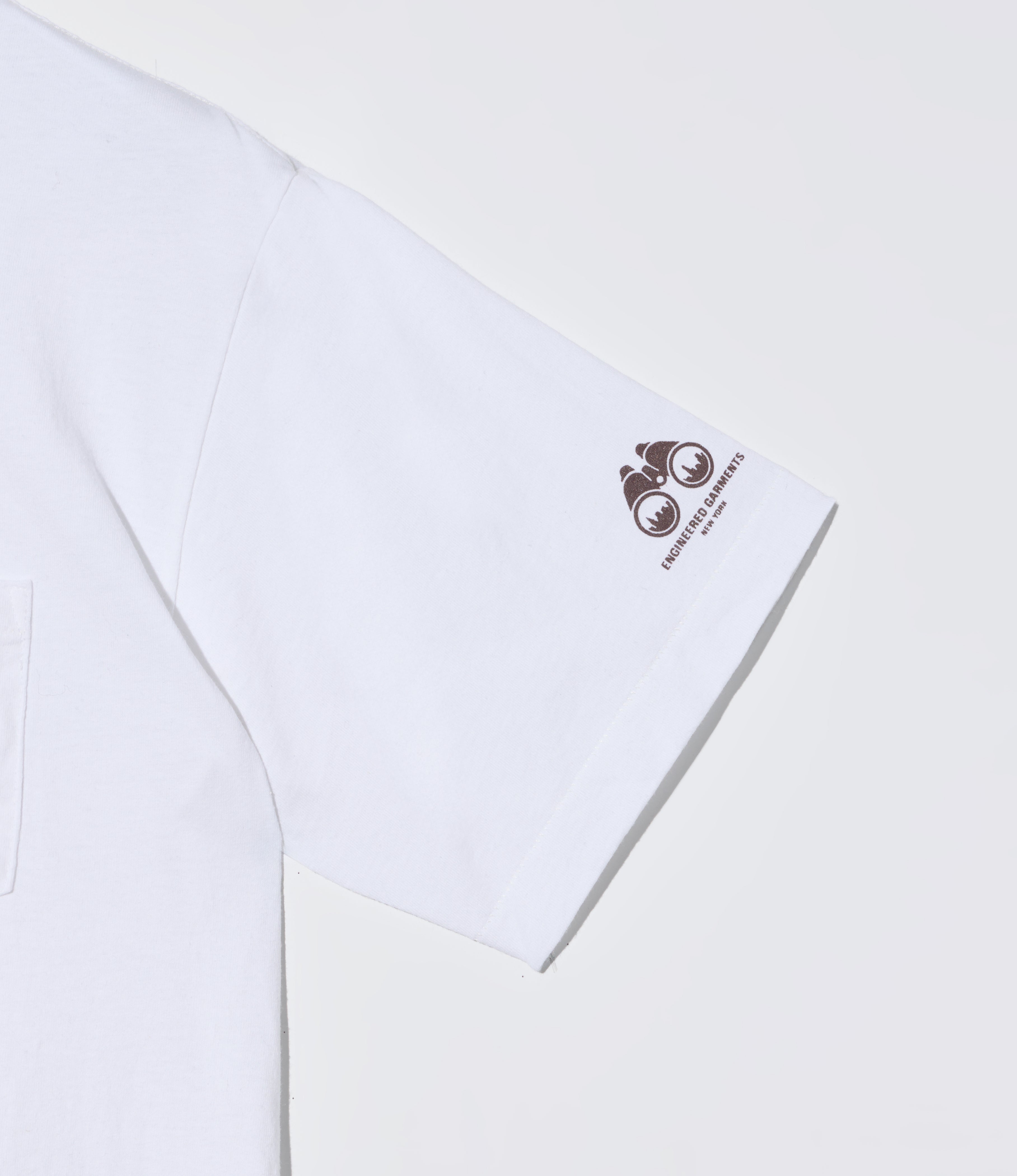Printed Cross Crew Neck T-Shirt - White - Binocular