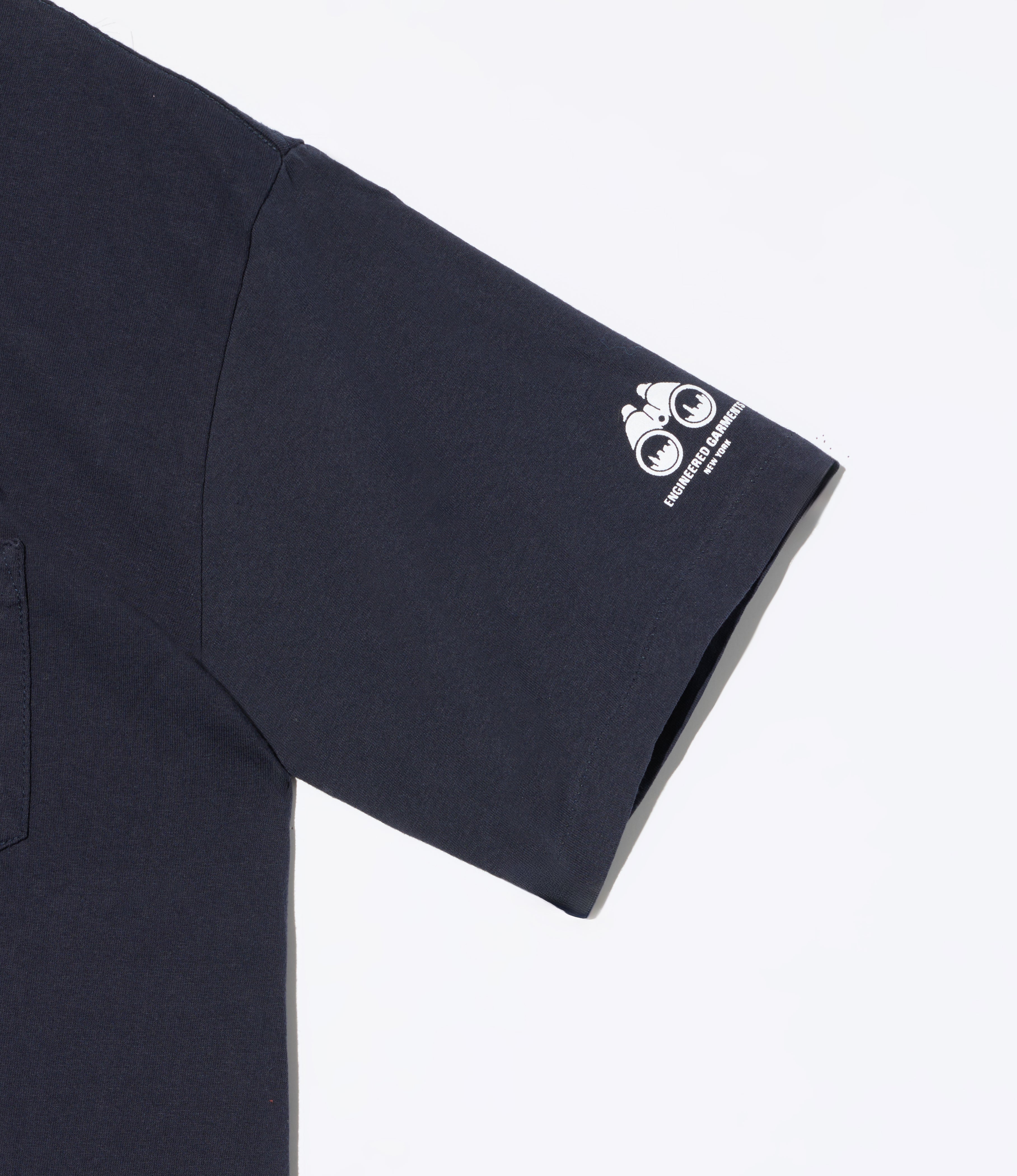 Printed Cross Crew Neck T-Shirt - Navy - Binocular