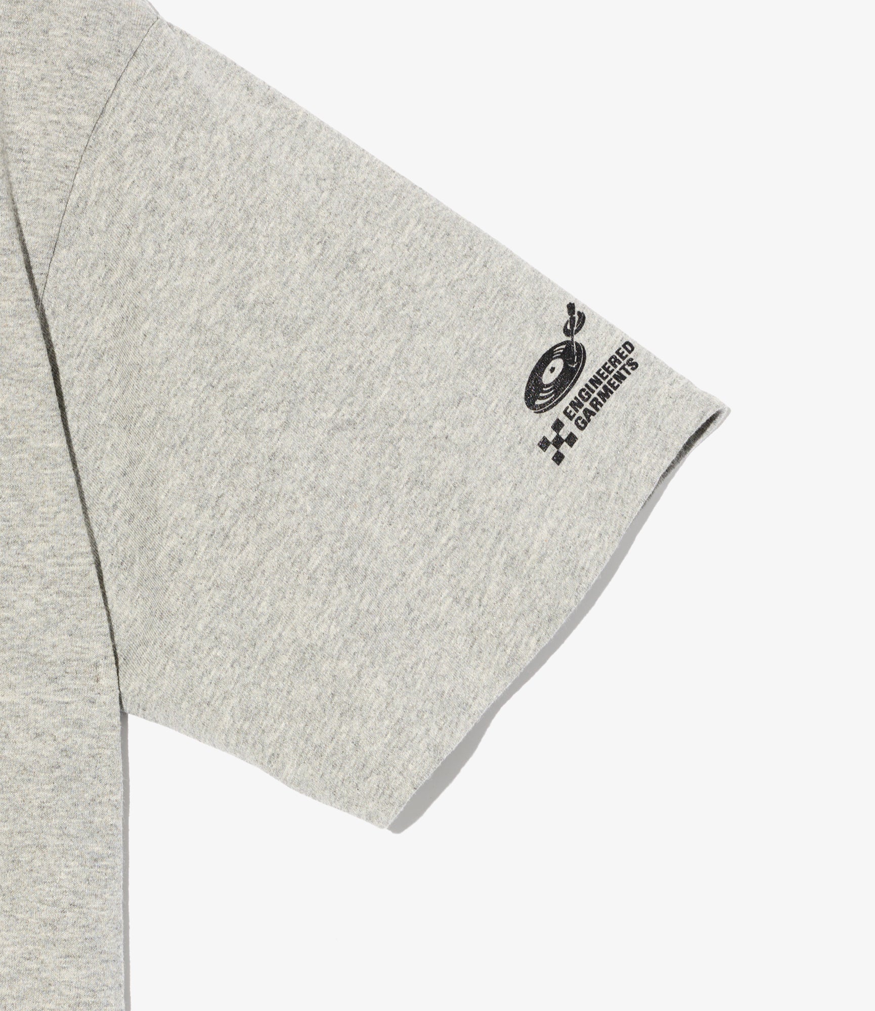 Printed Cross Crew Neck T-Shirt - Grey - Suit