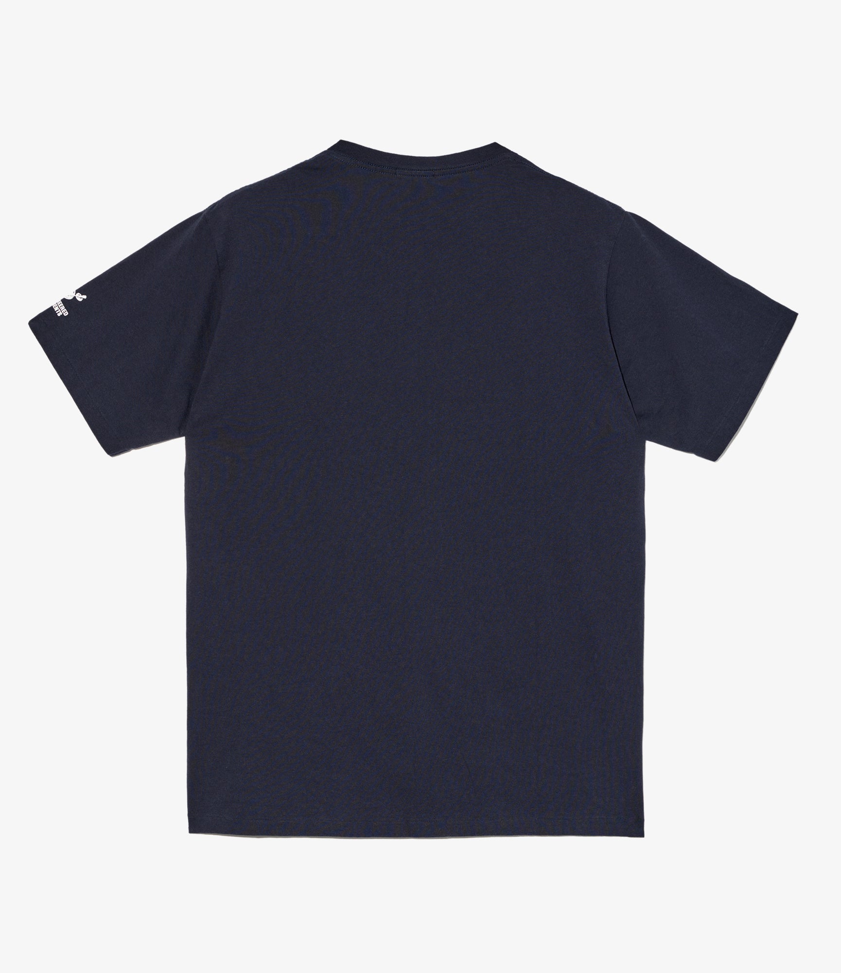 Printed Cross Crew Neck T-Shirt - Navy - Flower