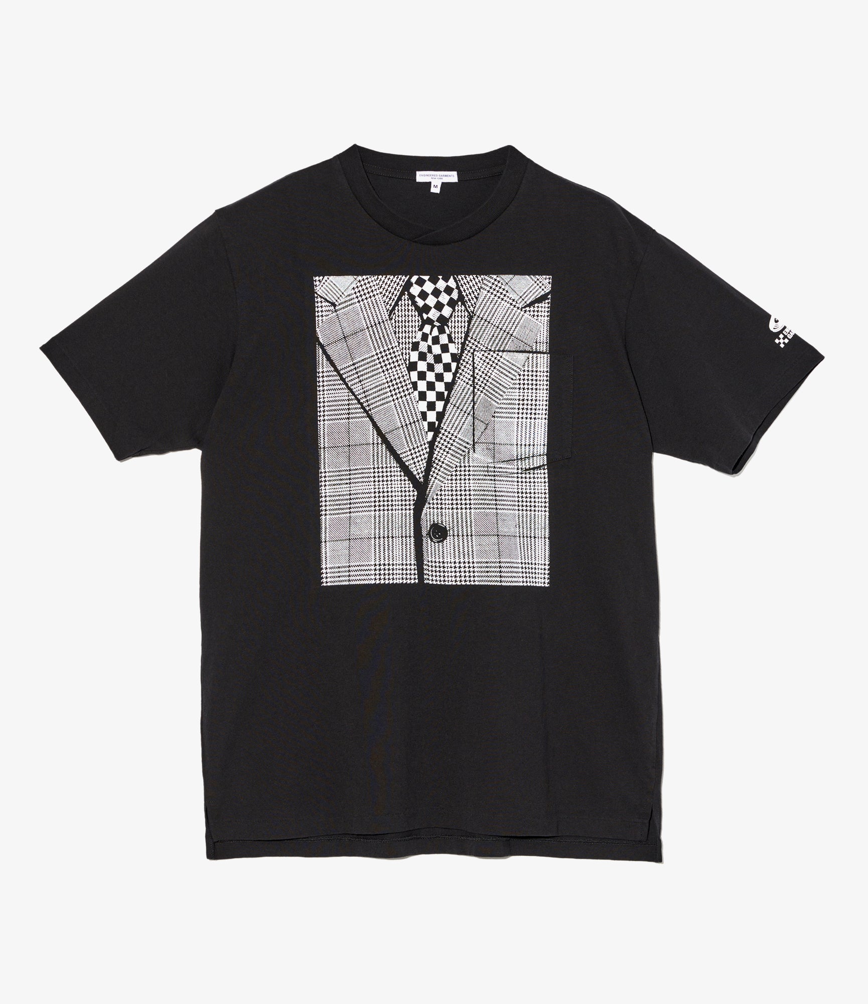 Printed Cross Crew Neck T-Shirt - Black - Suit