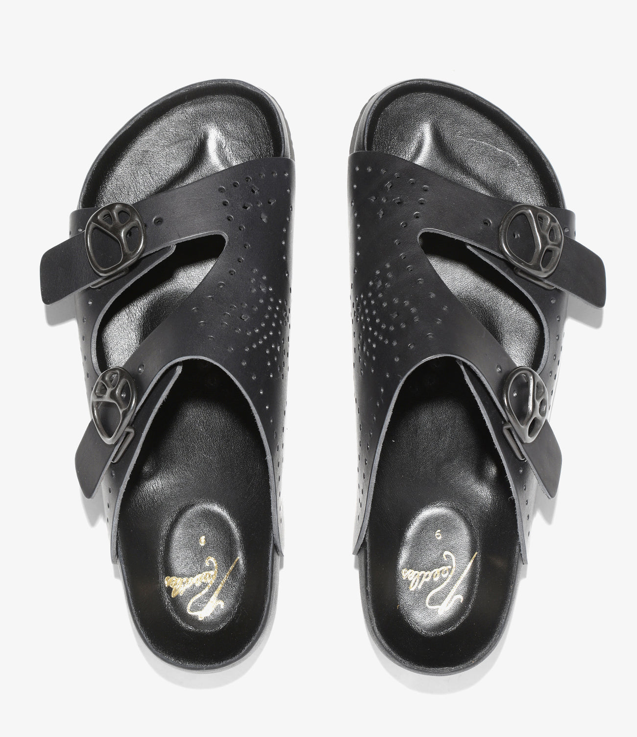 Double Strap Sandal - Black - Cowhide Lthr.