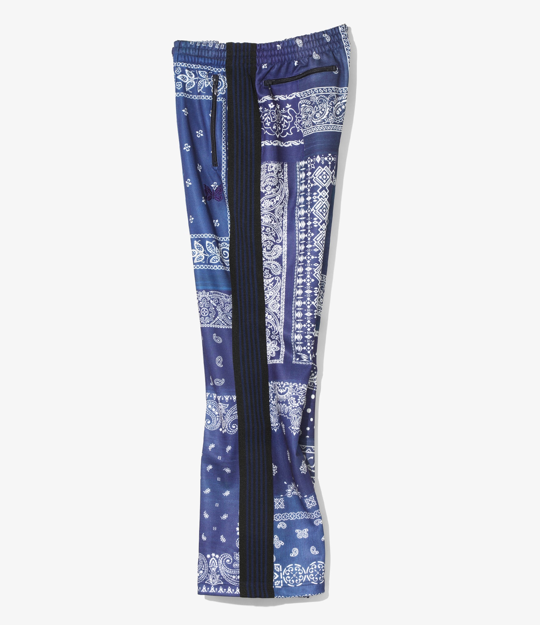 Needles x MIYAGIHEDTAKA - Boot-Cut Track Pant - Navy - Bandana Print