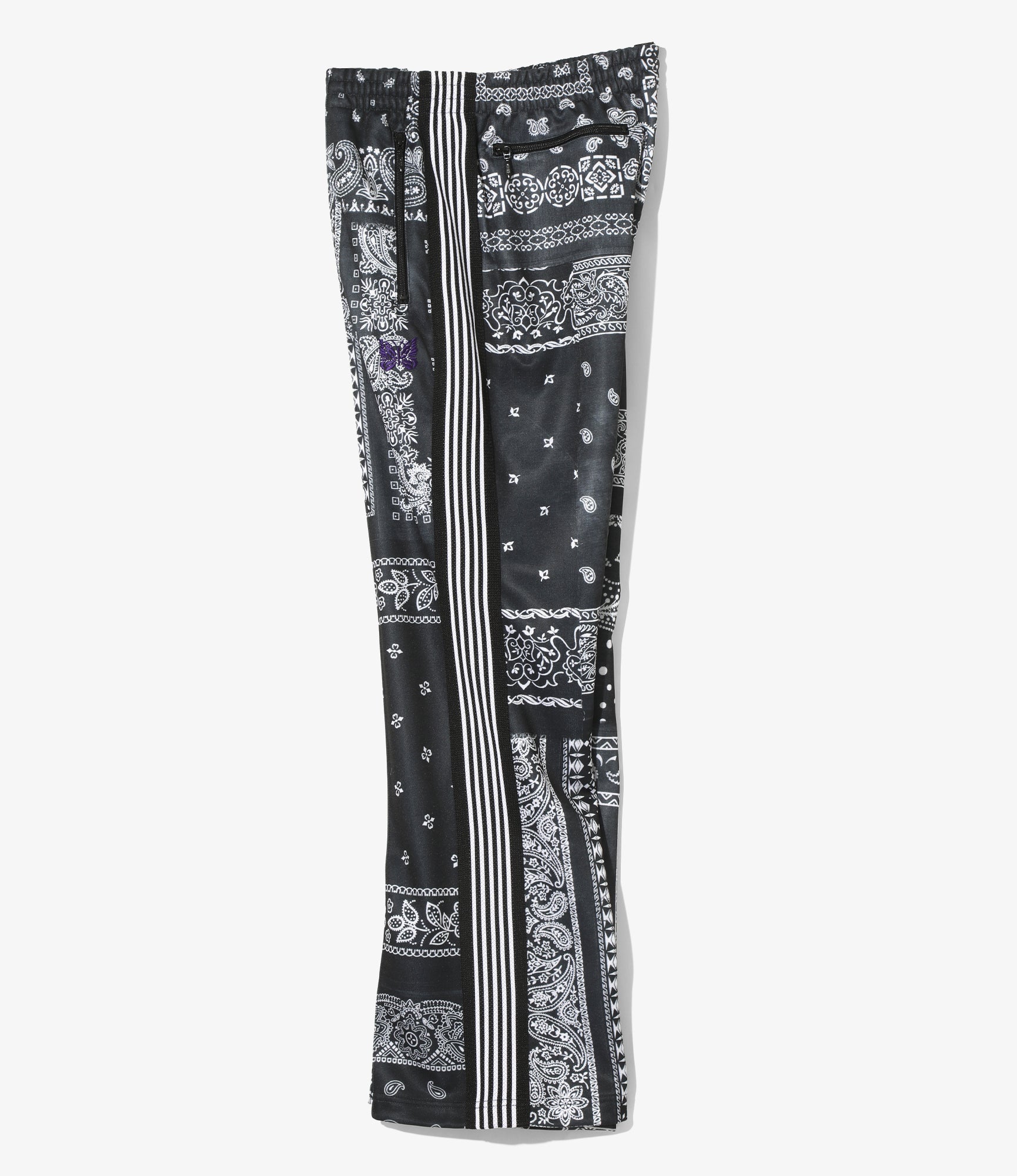 Needles x MIYAGIHIDETAKA - Boot-Cut Track Pant - Black - Bandana Print