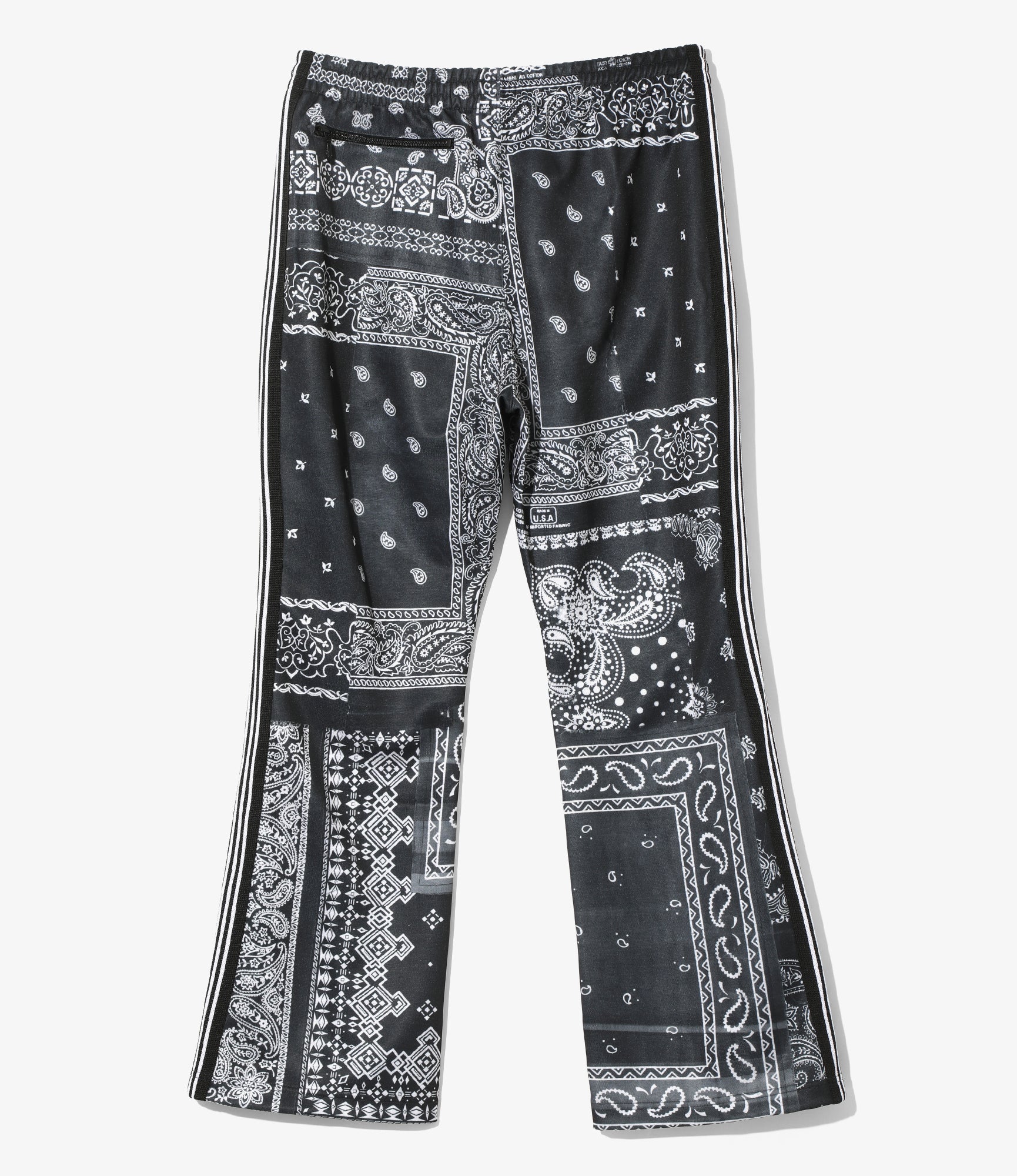 Needles x MIYAGIHIDETAKA - Boot-Cut Track Pant - Black - Bandana Print
