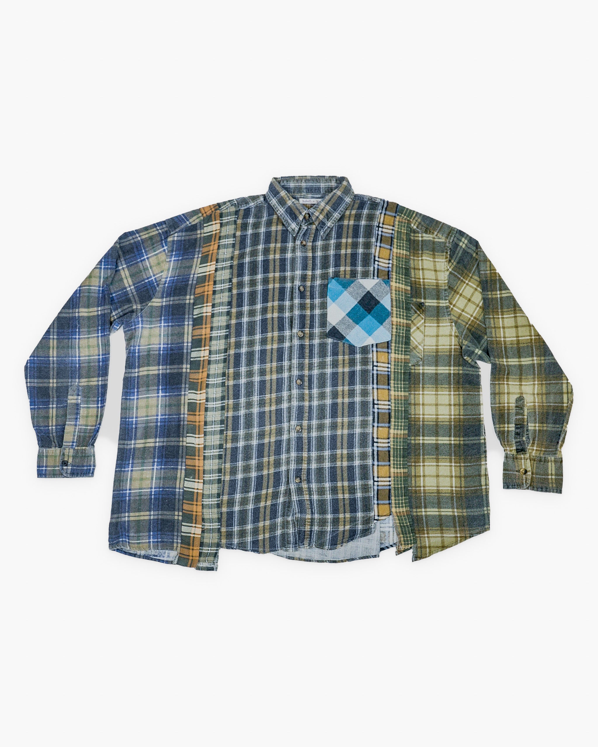 Rebuild by Needles 7 Cuts Wide Shirt - Olive / Navy
