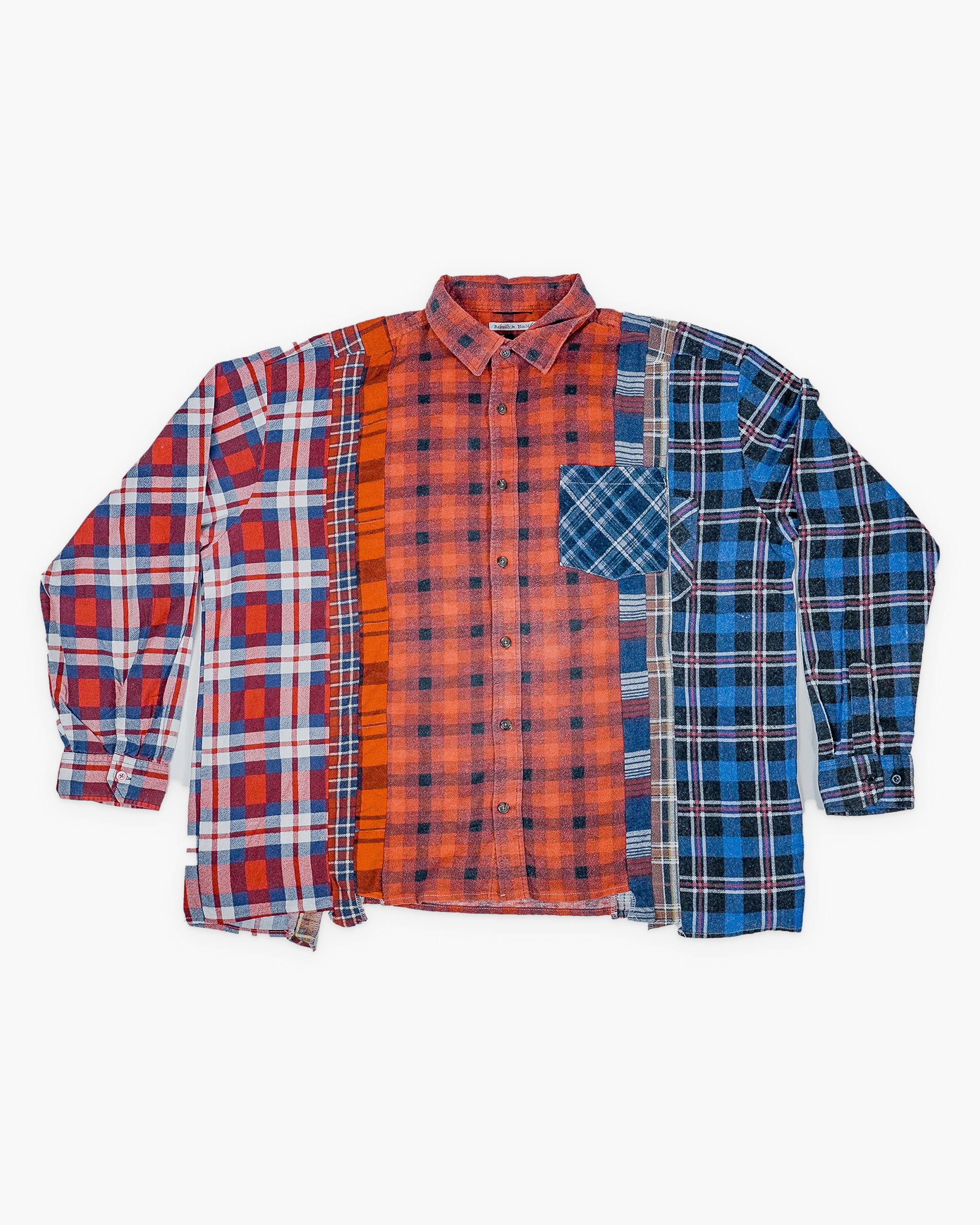 Rebuild by Needles 7 Cuts Wide Shirt - Red / Blue