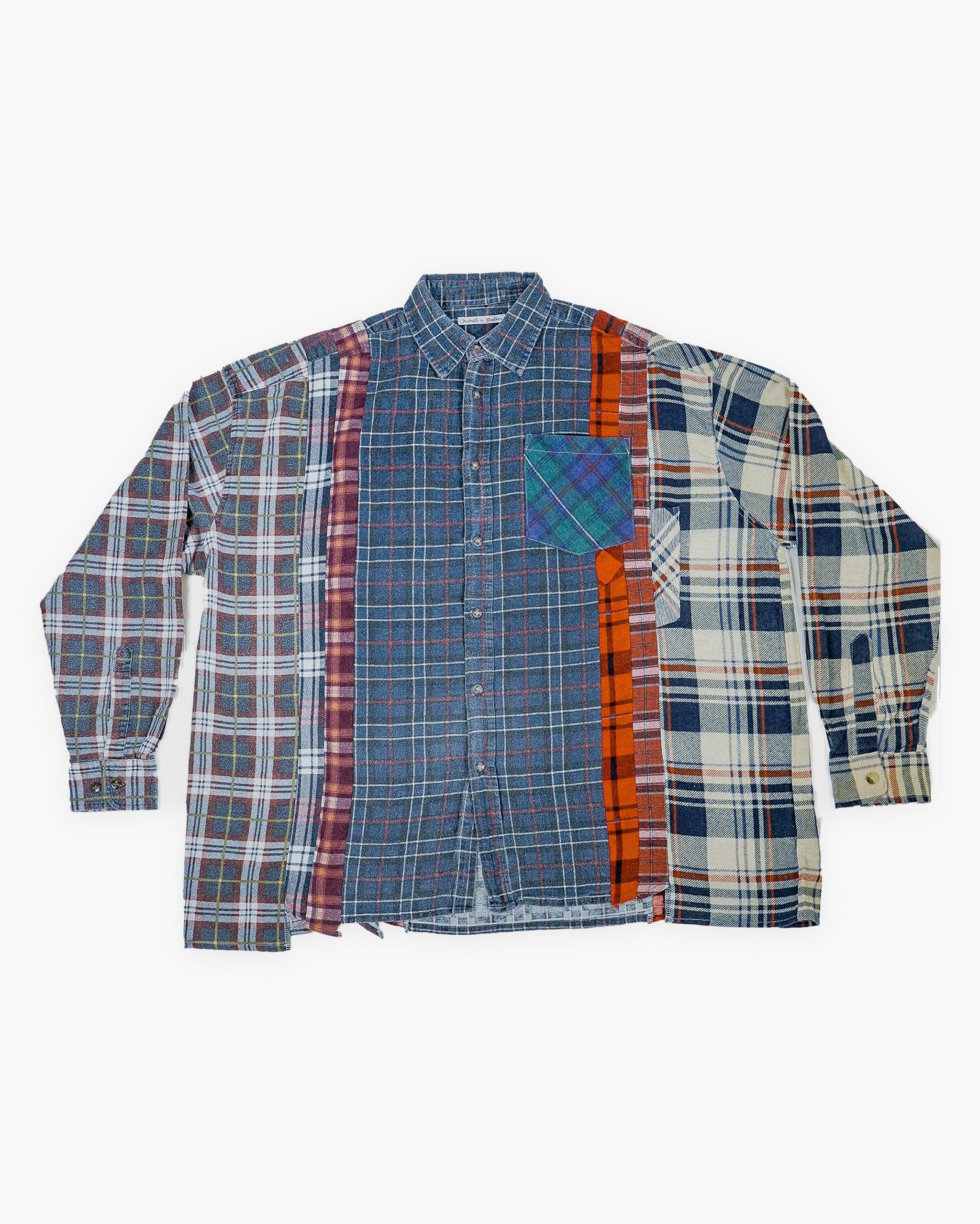 Rebuild by Needles 7 Cuts Wide Shirt - Grey / Cream
