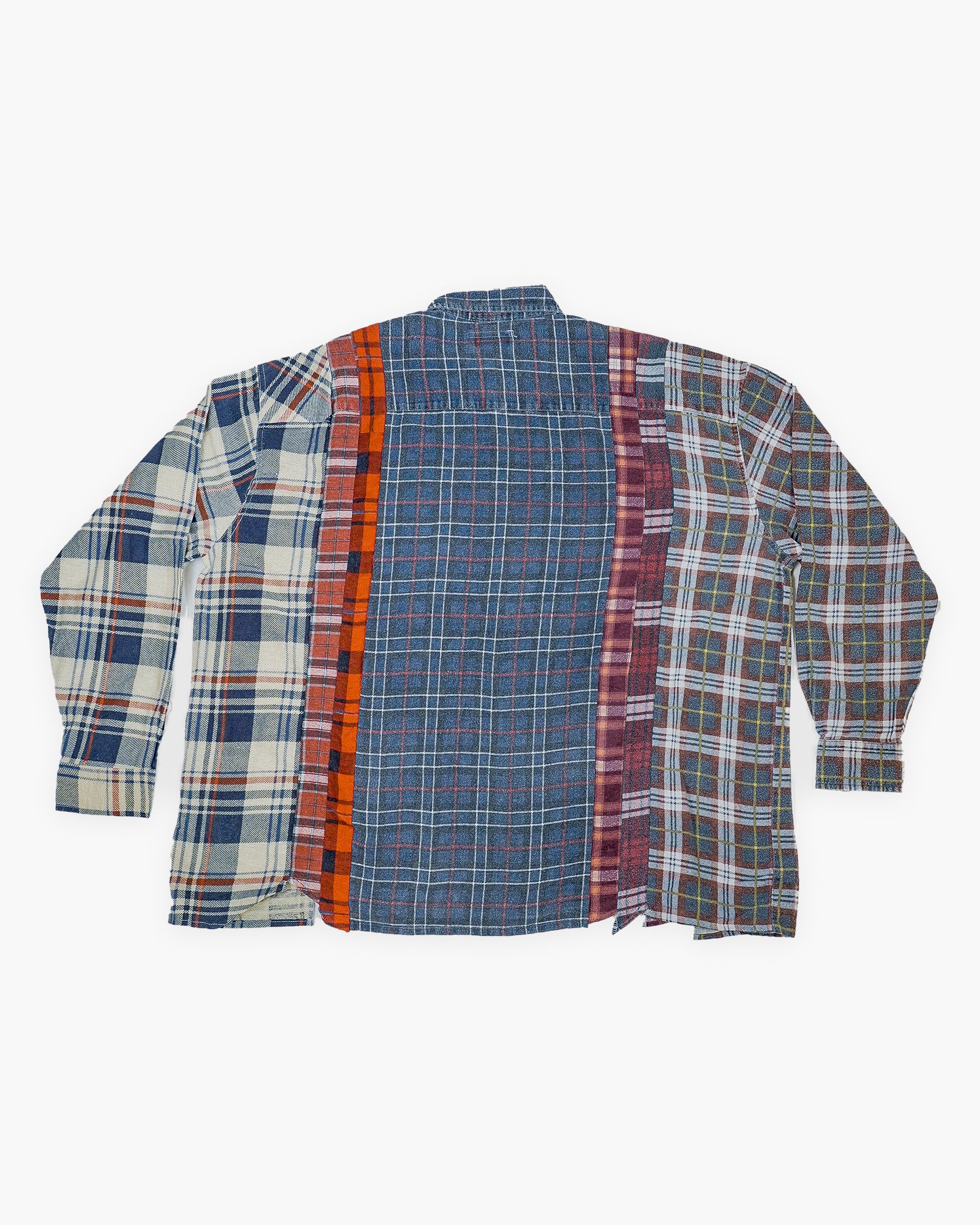 Rebuild by Needles 7 Cuts Wide Shirt - Grey / Cream - back