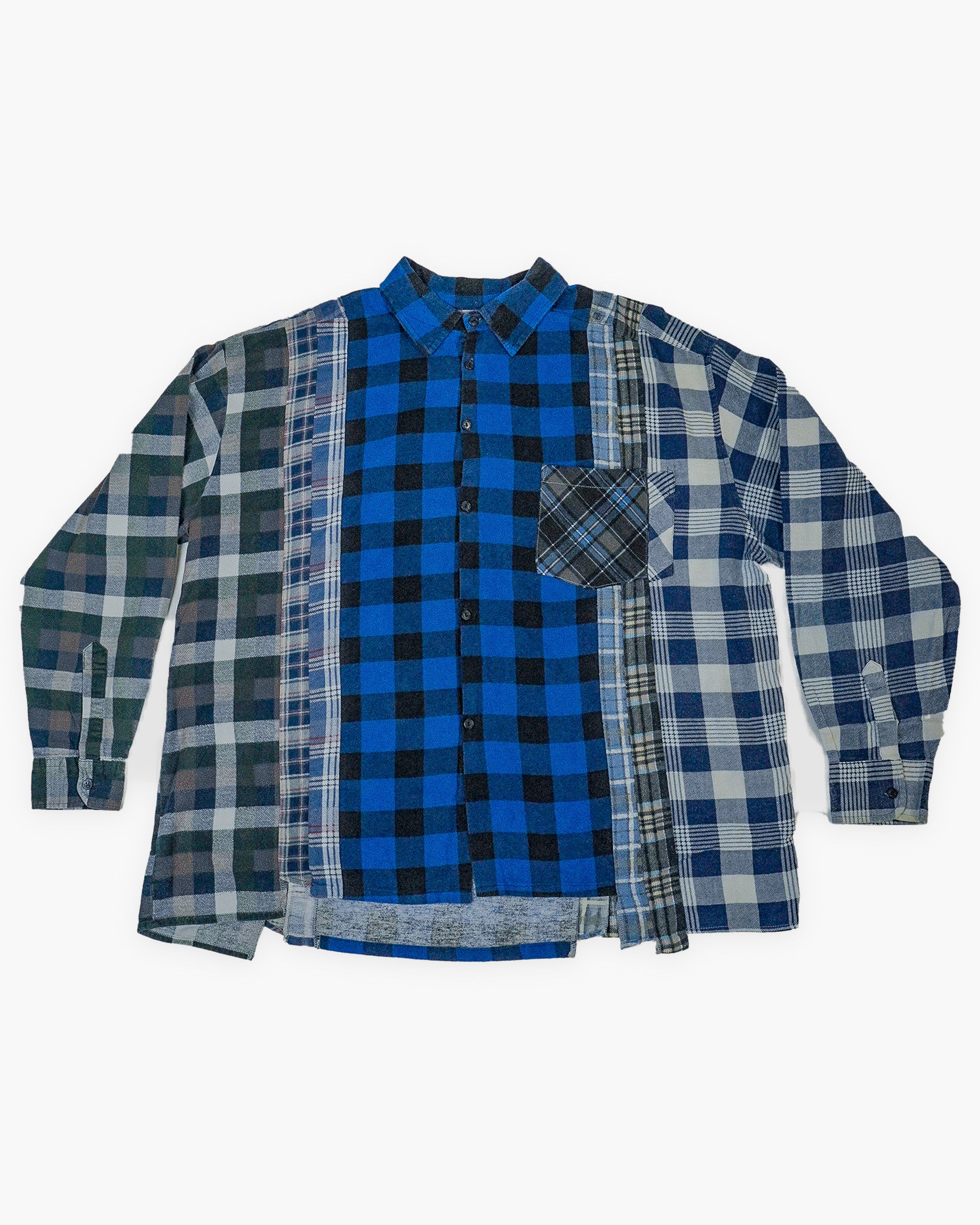 Rebuild by Needles 7 Cuts Wide Shirt - Blue / Grey