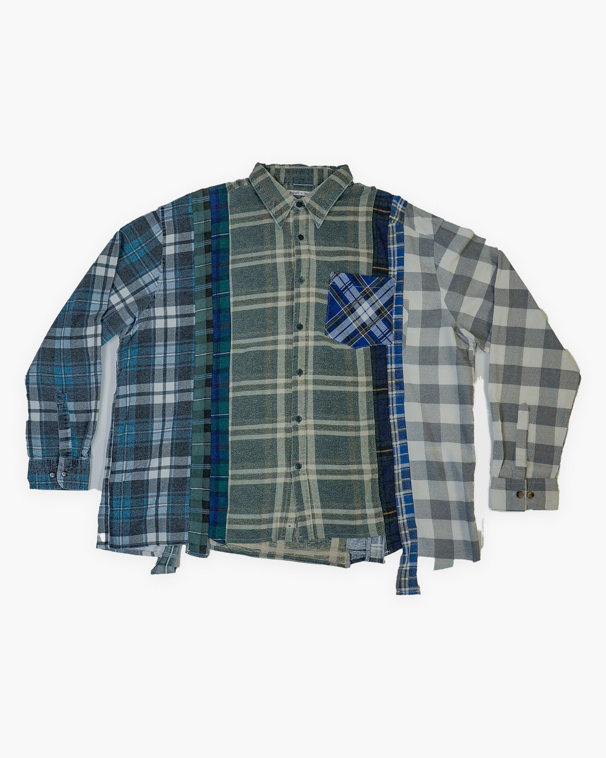 Rebuild by Needles 7 Cuts Wide Shirt - Grey / Olive