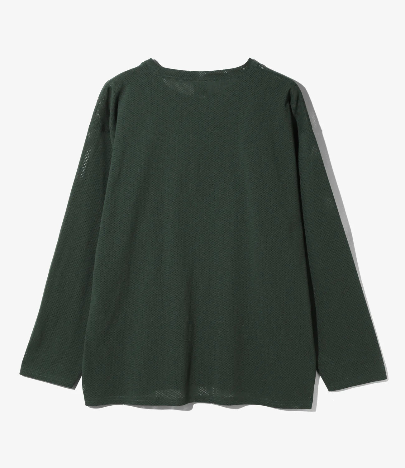 L/S Crew Neck Shirt - Dk. Green - Knit Mesh