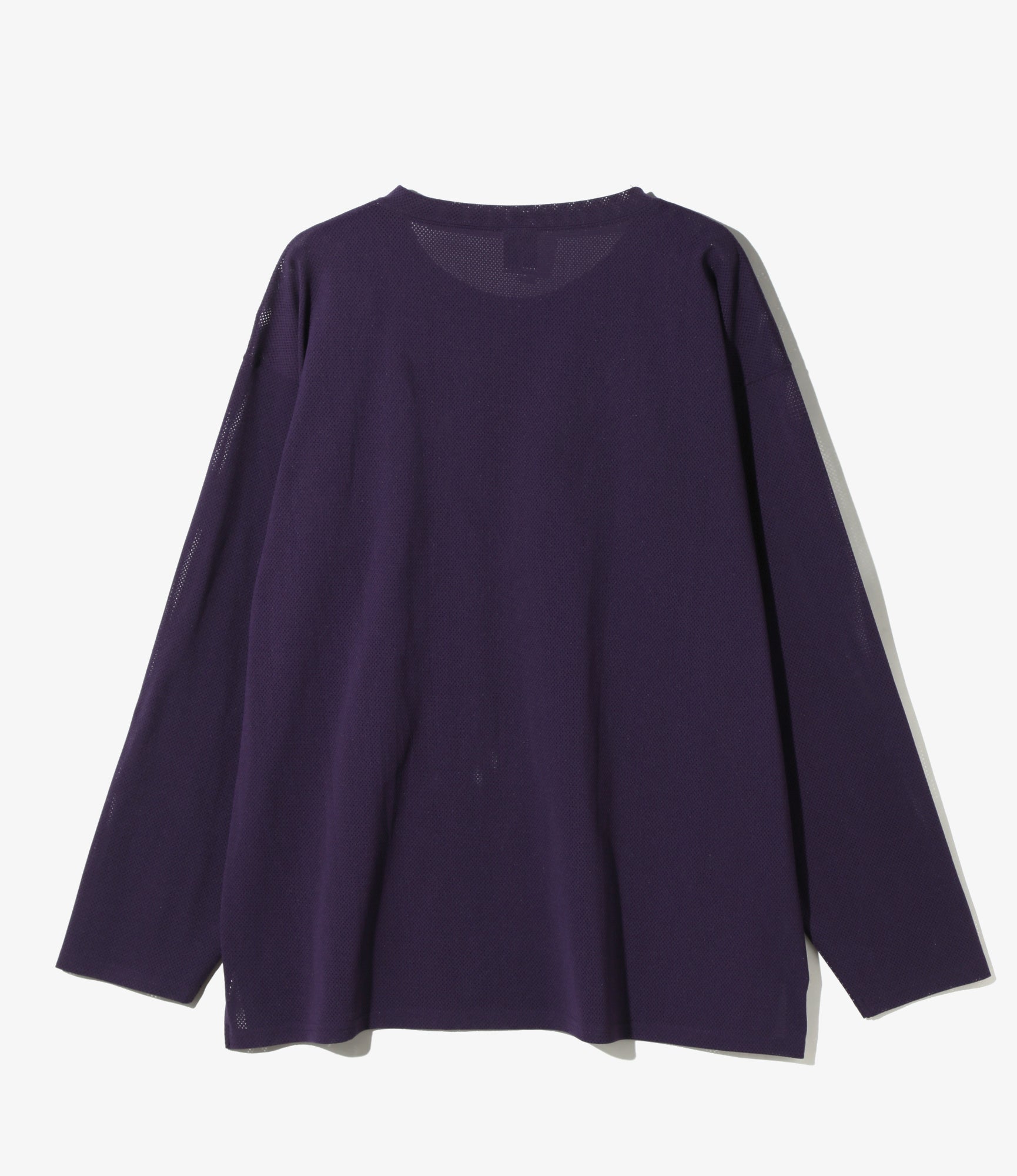 Crew Neck Shirt - Dk. Purple - Knit Mesh