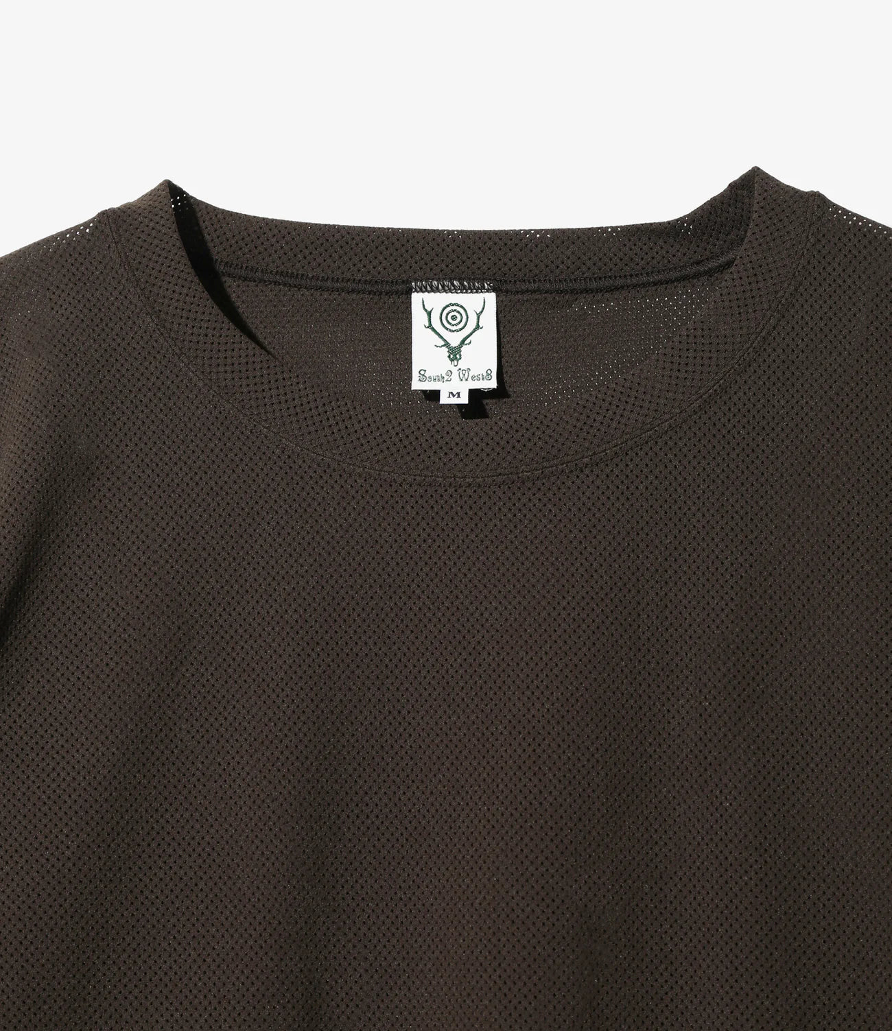 L/S Crew Neck Shirt - Dk. Brown - Knit Mesh