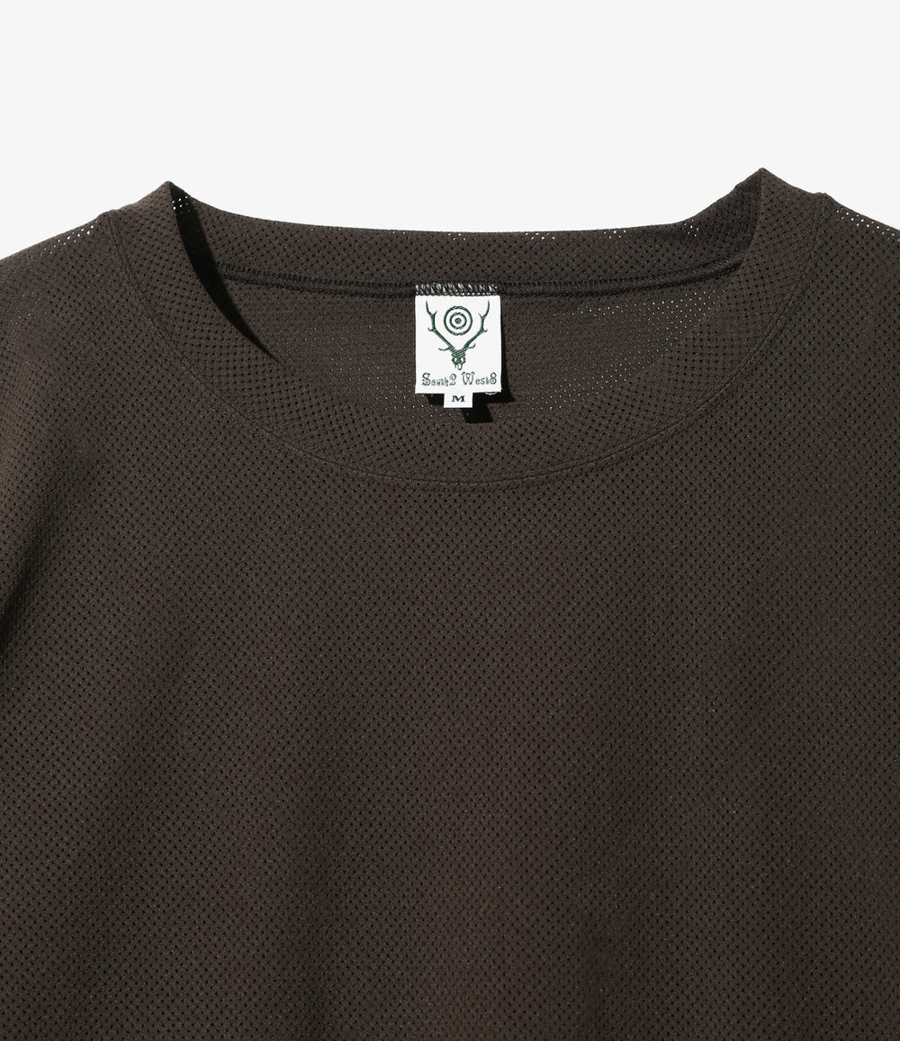 トップス South2 West8 L/S Crew Neck - Knit Mesh South2 West8 - L/S Crew Neck Shirt - Dk. Brown - Knit Mesh