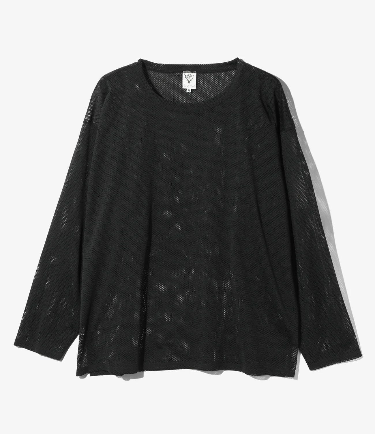 L/S Crew Neck Shirt - Black - Knit Mesh