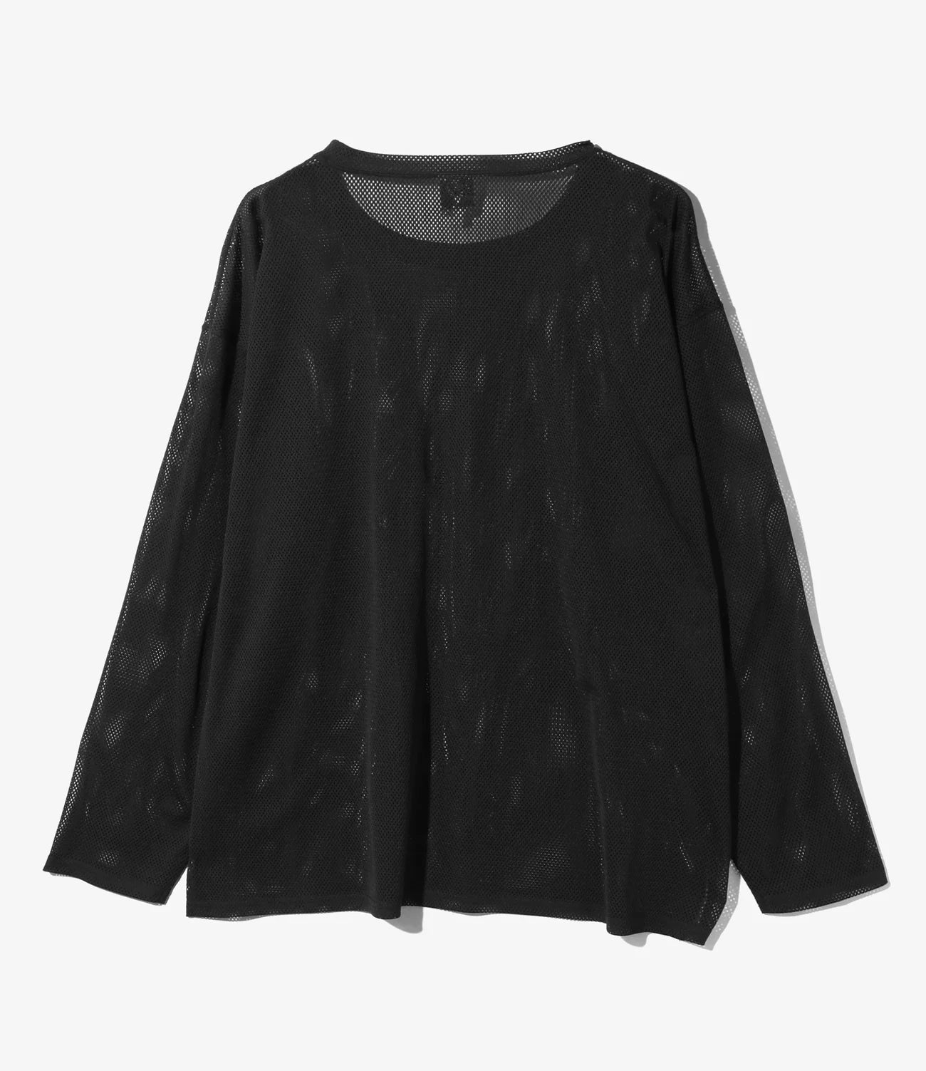 L/S Crew Neck Shirt - Black - Knit Mesh